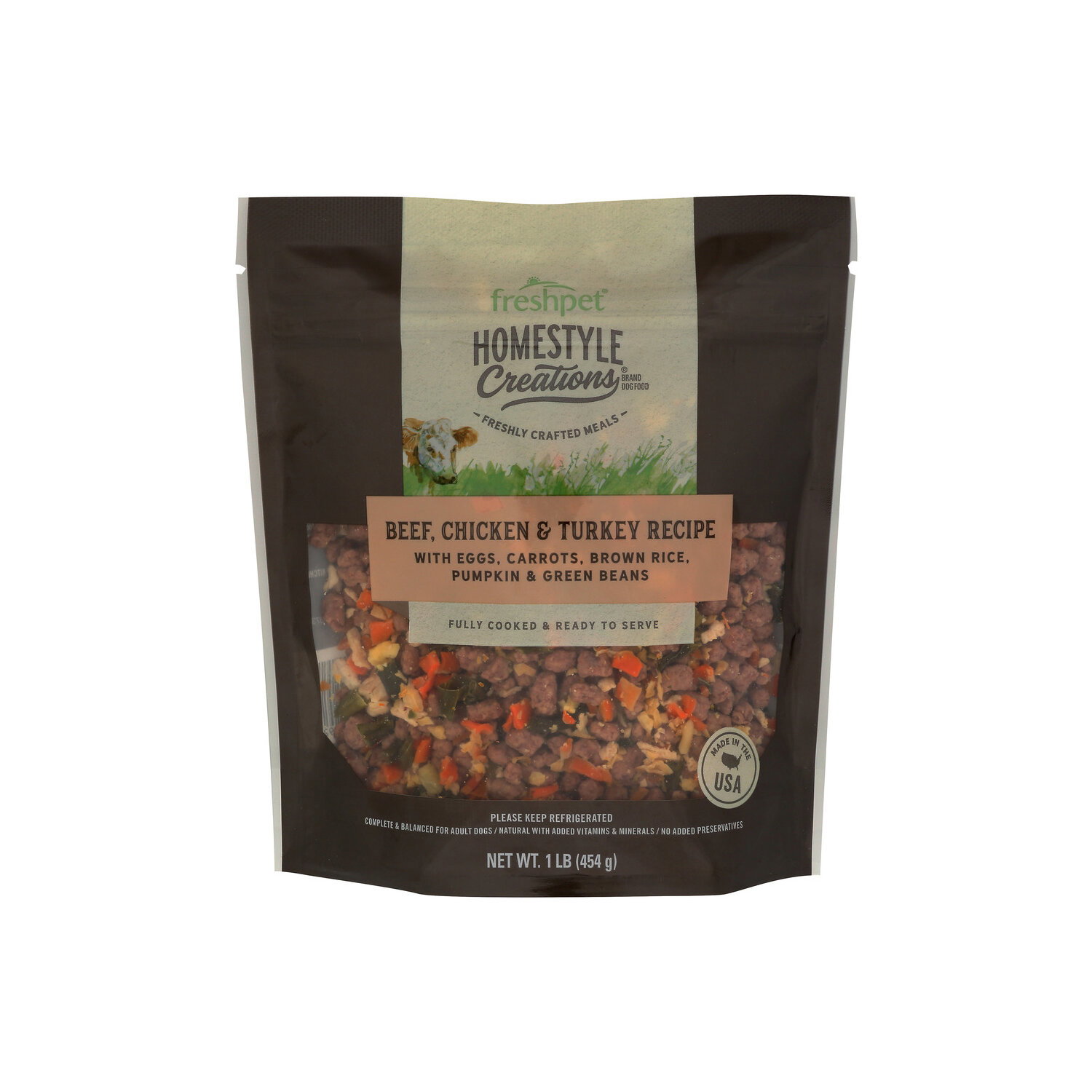 Homestyle Creations Freshpet Fresh Dog Food, Beef, Chicken & Turkey - 1 Pound Image 1 of 4