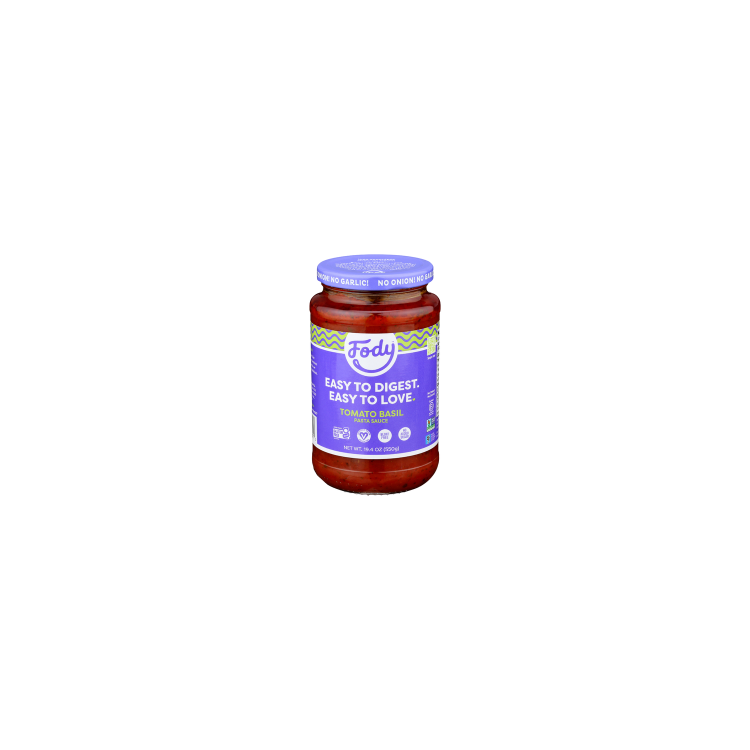 Fody Gut-Friendly Tomato Basil Pasta Sauce Low Fodmap - 19.4 Ounce Image 1 of 4