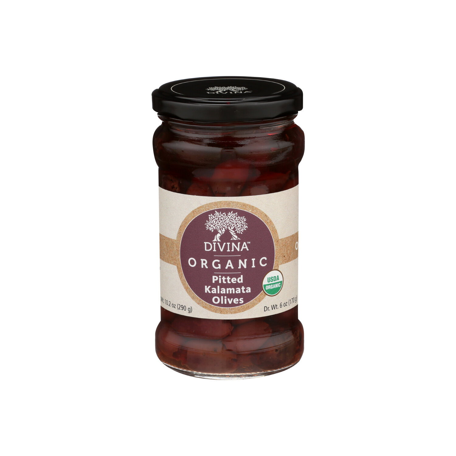 Divina Organic Pitted Kalamata Olives - 10.2 Ounce Image 1 of 2