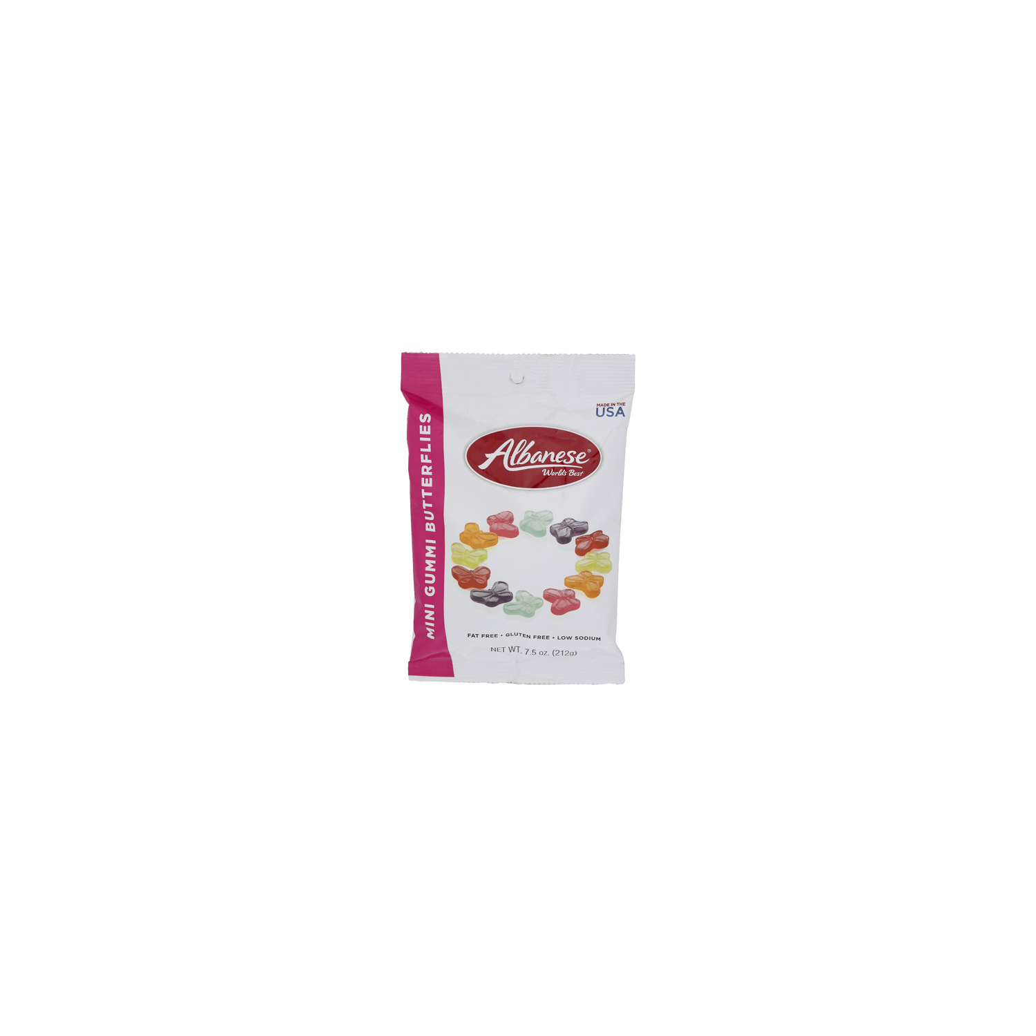Albanese WORLD's Best Grape, Strawberry, Orange, Blue Raspberry, Cherry & Green Apple Mini Gummi Butterflies - 7.5 Ounce Image 1 of 4