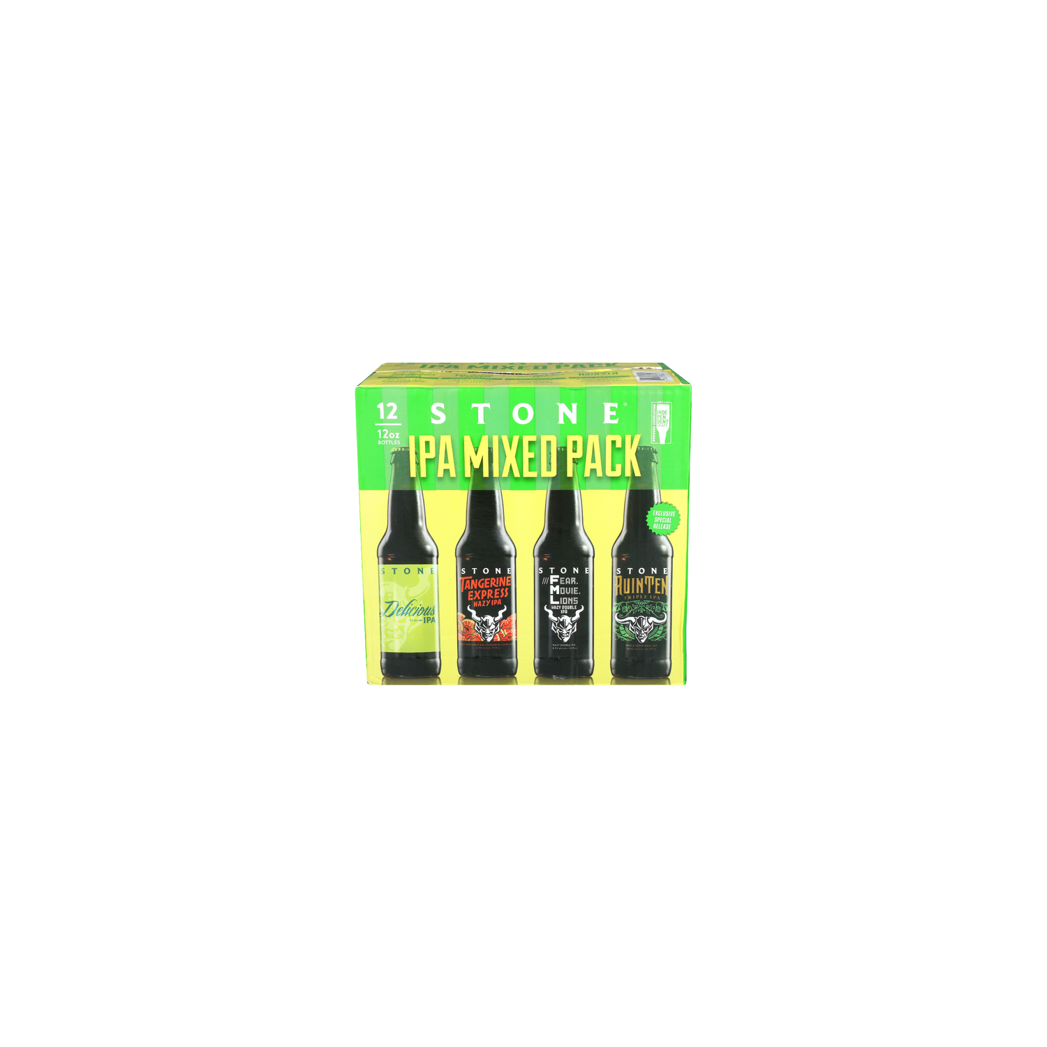 Stone Delicious Ipa, Tangerine Express Hazy FEAR. MOVIE. Lions Double Ipa And Ruinten Triple Mixed Pack - 12 Fluid Ounce - 12 Count Image 1 of 2