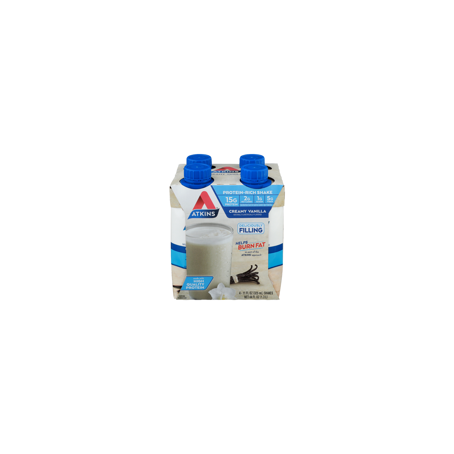 Atkins Creamy Vanilla Protein-Rich Shake - 11 Fluid Ounce - 4 Count Image 1 of 4
