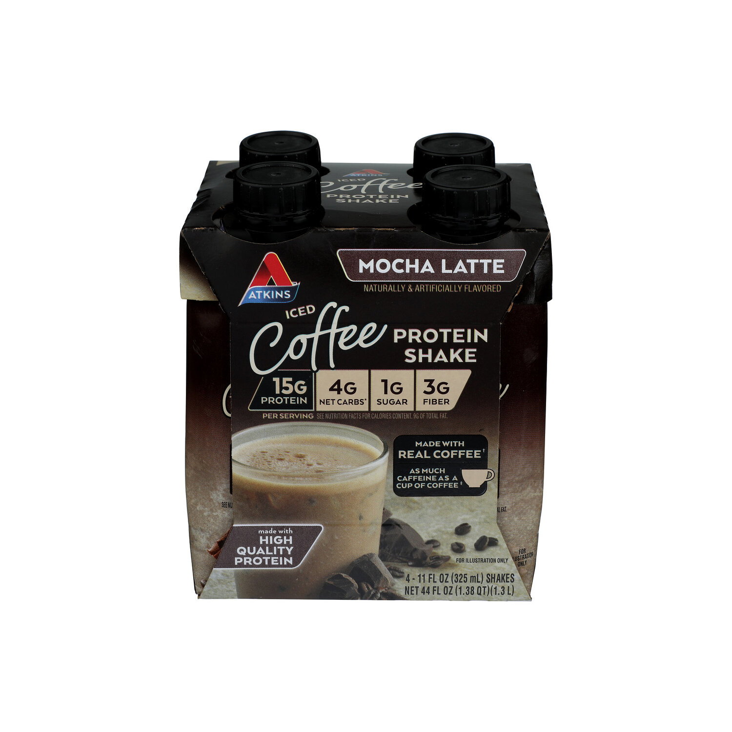 Atkins Mocha Latte Iced Coffee - 11 Fluid Ounce - 4 Count Image 1 of 4
