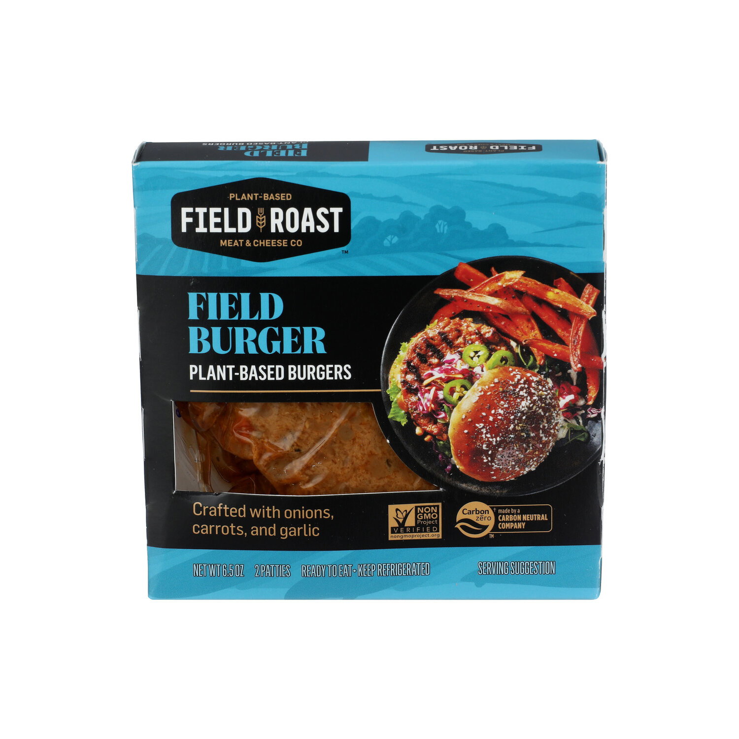 Field Roast MEAT & CHEESE Co Crafted With Onions, Carrots & Garlic Plant-Based Burgers - 3.25 Ounce - 2 Count Image 1 of 4