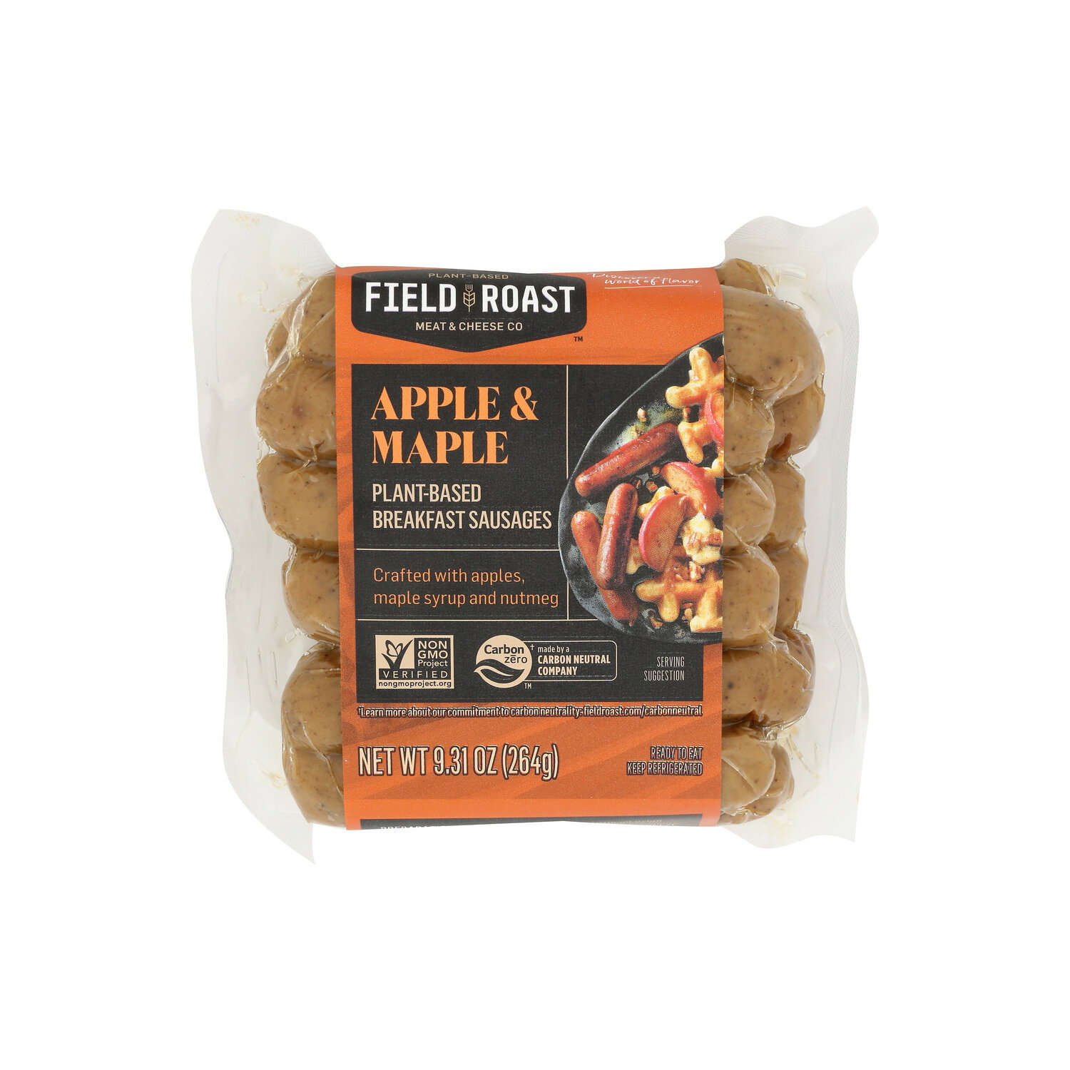 Field Roast Meat & Cheese Co. Apple & Maple Plant Based Vegan Breakfast Sausage - 9.31 Ounce Image 1 of 4