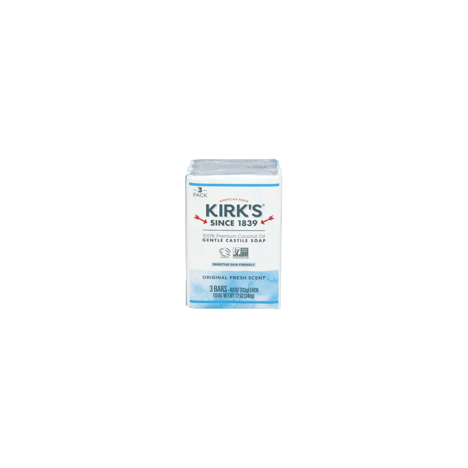 KIRK's Original Fresh Scent Gentle Castile Bar Soap - 4 Ounce - 3 Count Image 1 of 3