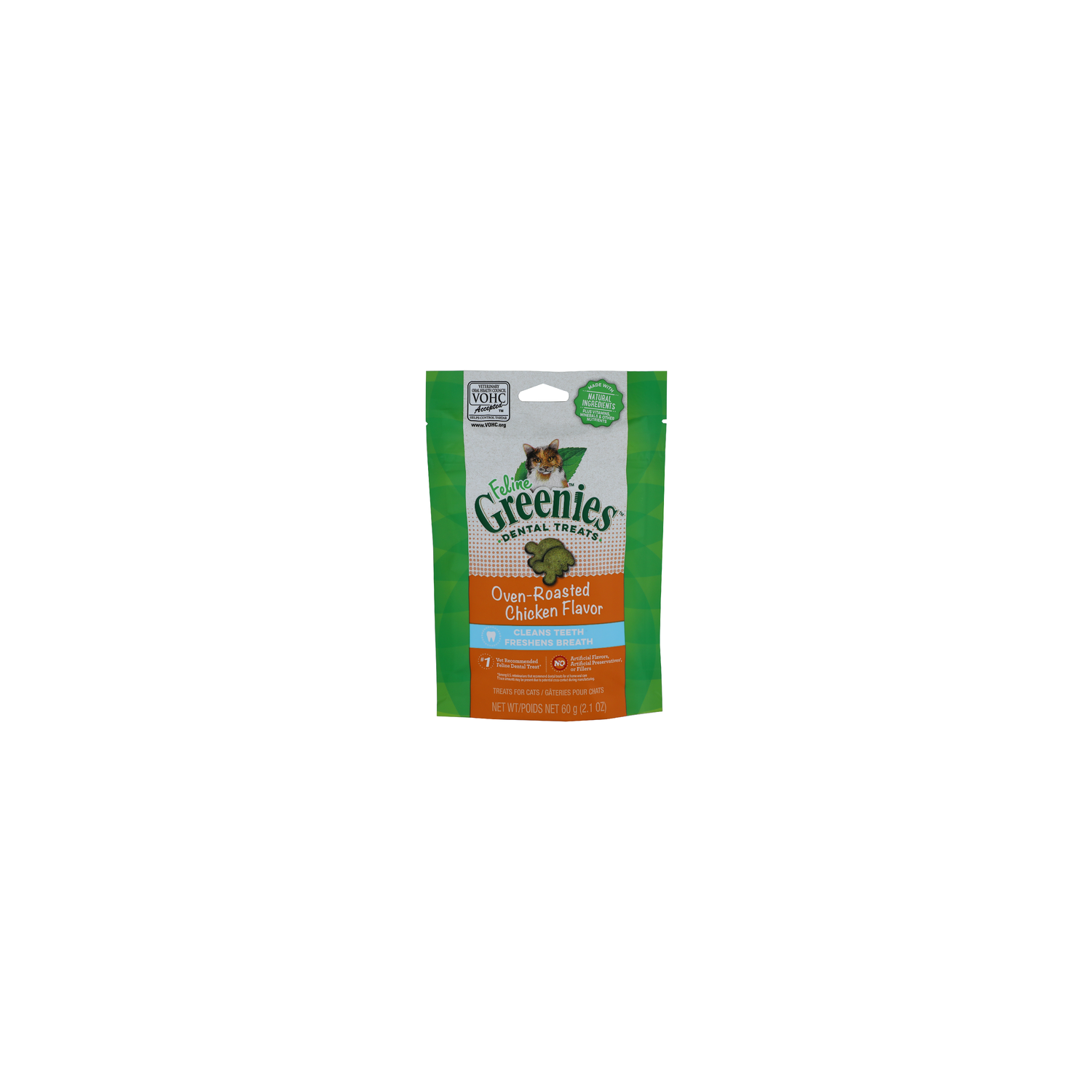 Feline Greenies Treats For Cats, Oven-Roasted Chicken Flavor - 60 Gram Image 1 of 4