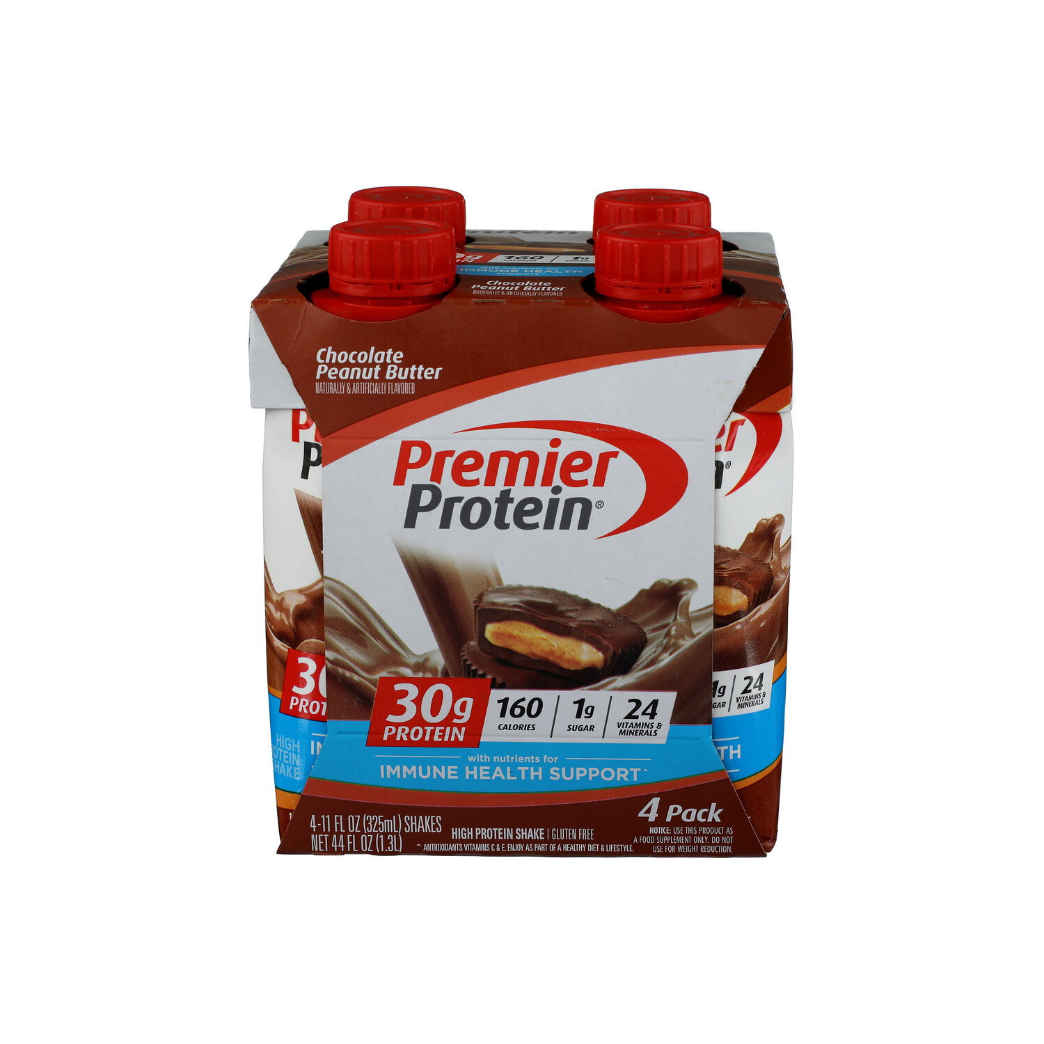 Premier Protein High Shake, Chocolate Peanut Butter, 4 Pack - 11 Fluid Ounce - 4 Count Image 1 of 4