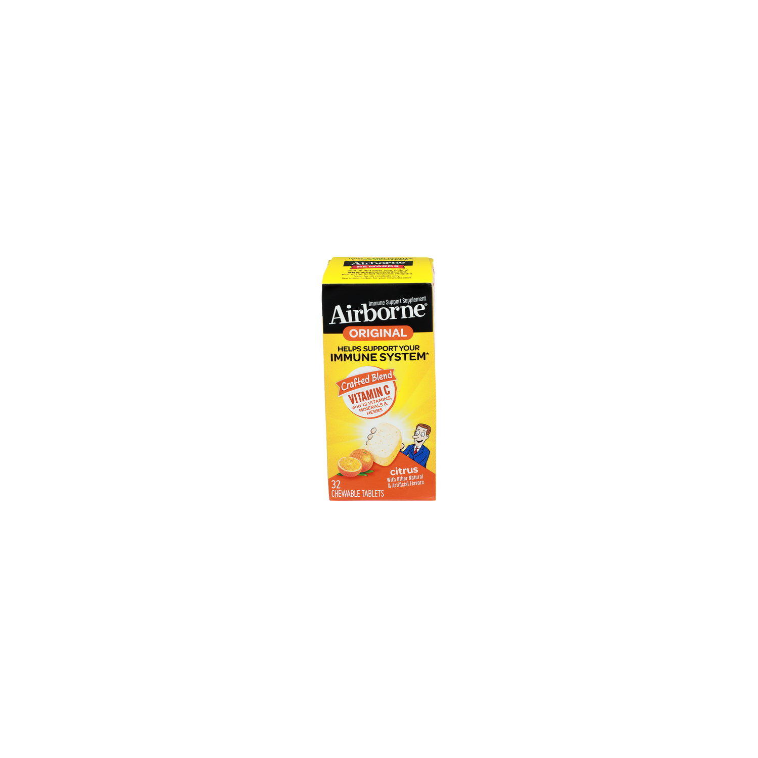 Airborne Citrus Chewable Tablets Immune Support Supplement - 32 Count Image 1 of 2