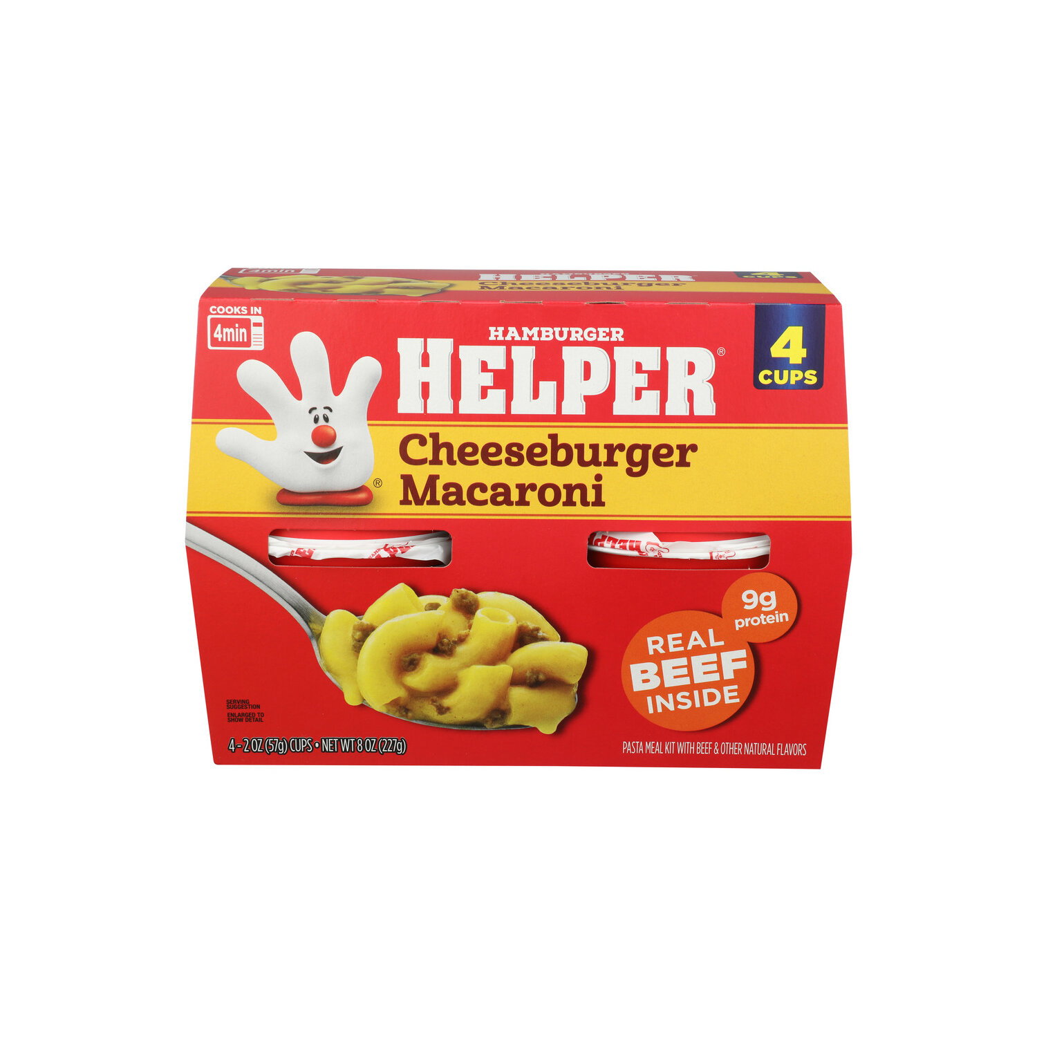 Hamburger Helper Cheeseburger Macaroni Pasta Cups - 2 Ounce - 4