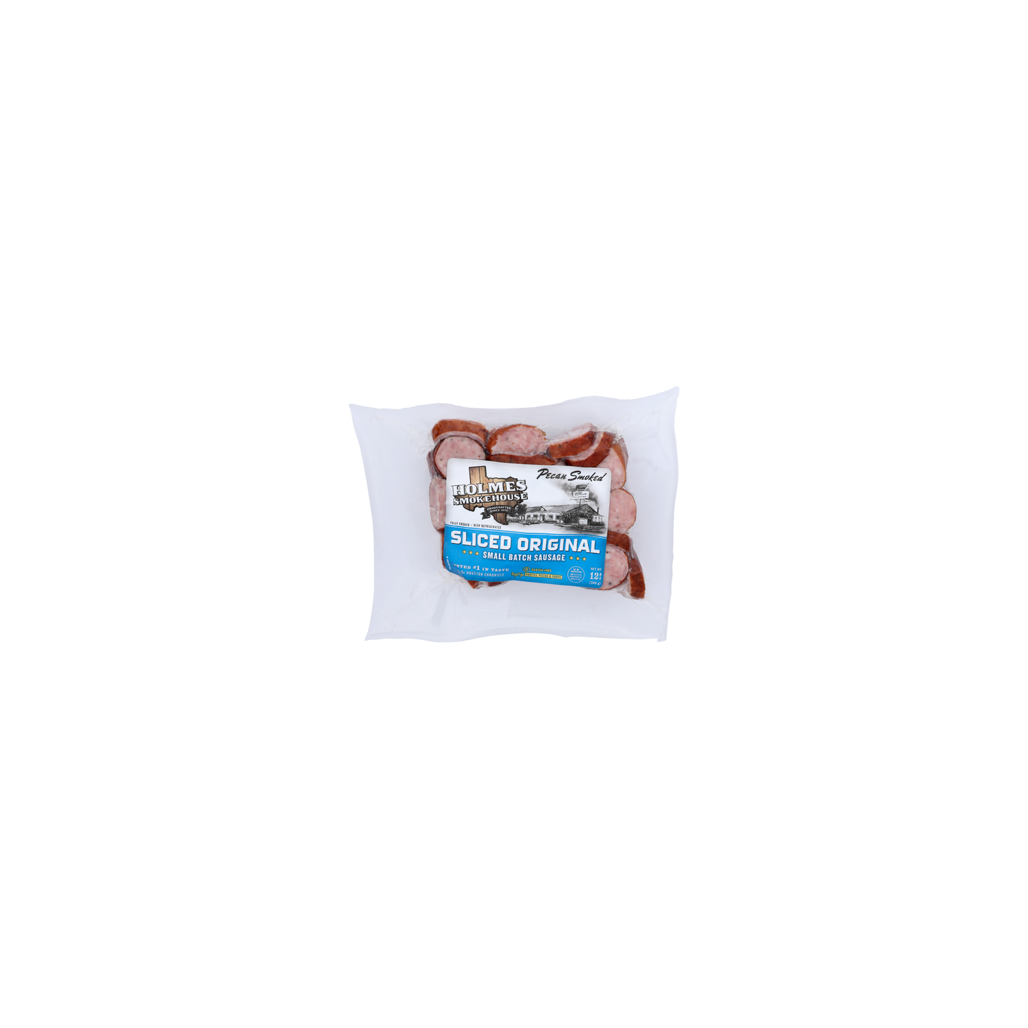 Holmes Smokehouse Pecan Smoked Sliced Original Small Batch Sausage - 12 Ounce Image 1 of 4