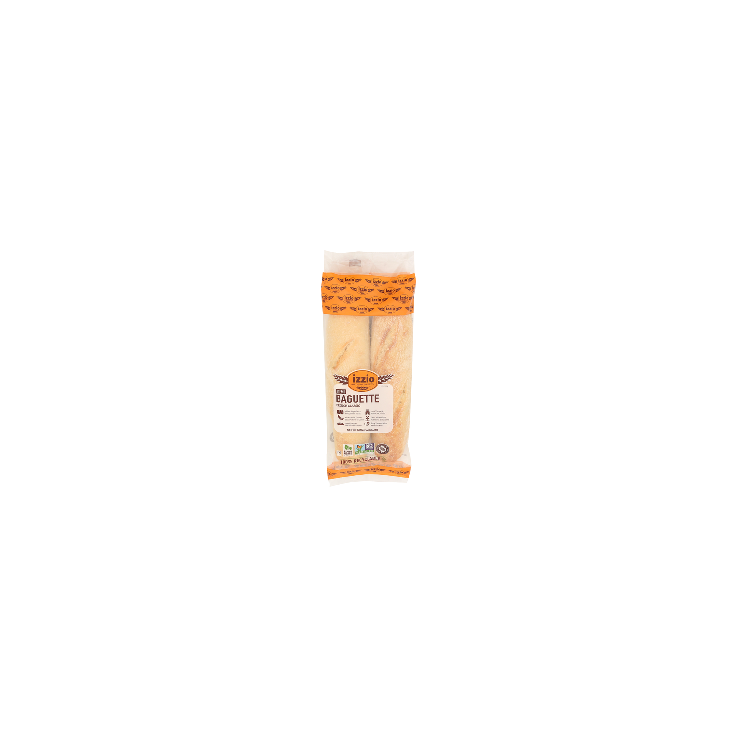 Izzio Artisan Bakery Light Sour French Sourdough Demi Baguette Twin Take Bake - 12 Ounce Image 1 of 4