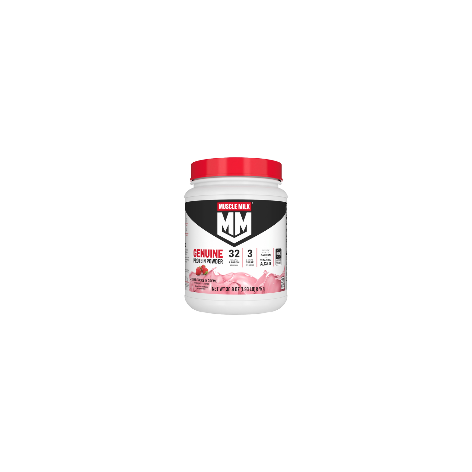 Muscle Milk Protein Powder Strawberries 'n Crème Artificially Flavored - 30.9 Ounce Image 1 of 3