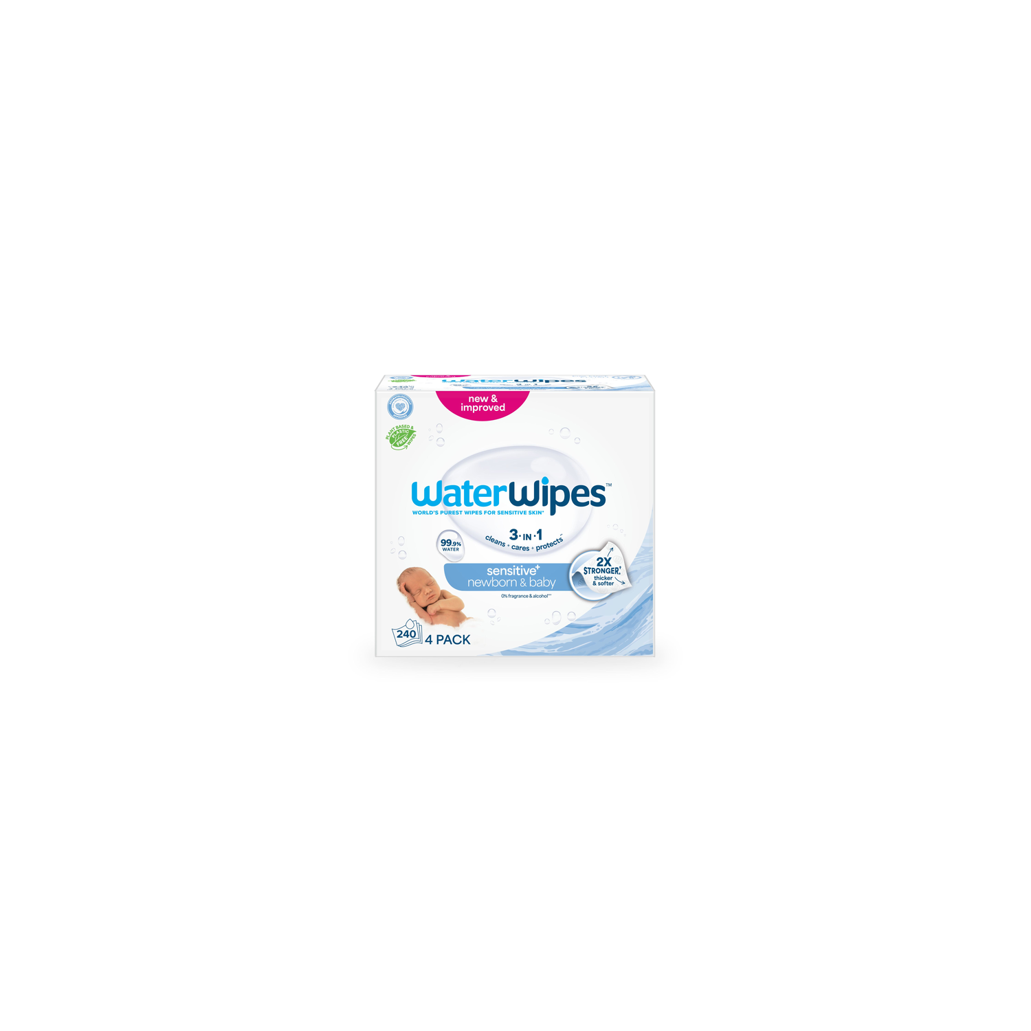 Waterwipes Unscented Sensitive Newborn & Baby Wet Wipes - 240 Count Image 1 of 3