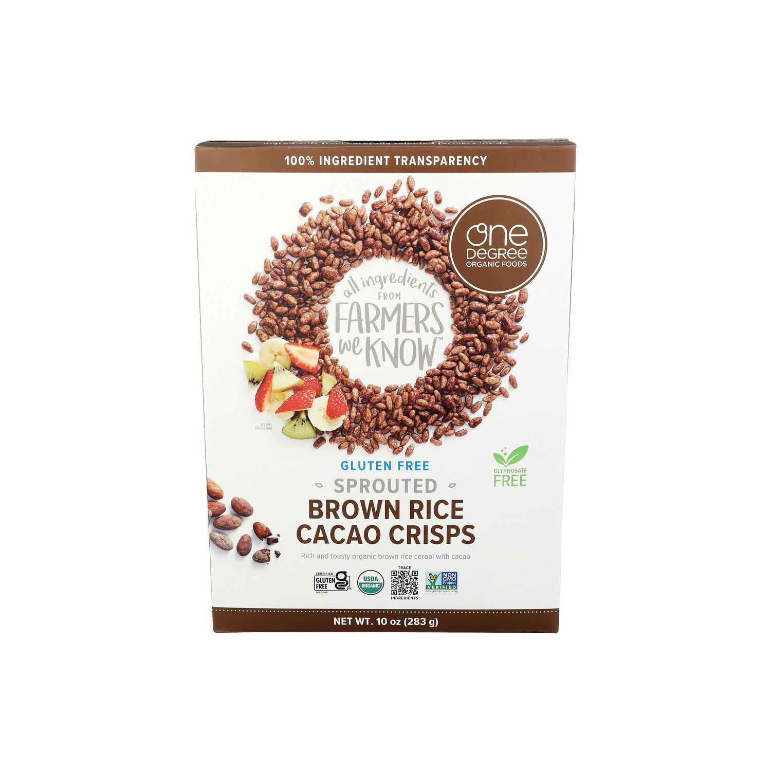 One Degree Organic Foods Gluten Free Sprouted Brown Rice Cacao Crisps - 10 Ounce Image 1 of 4