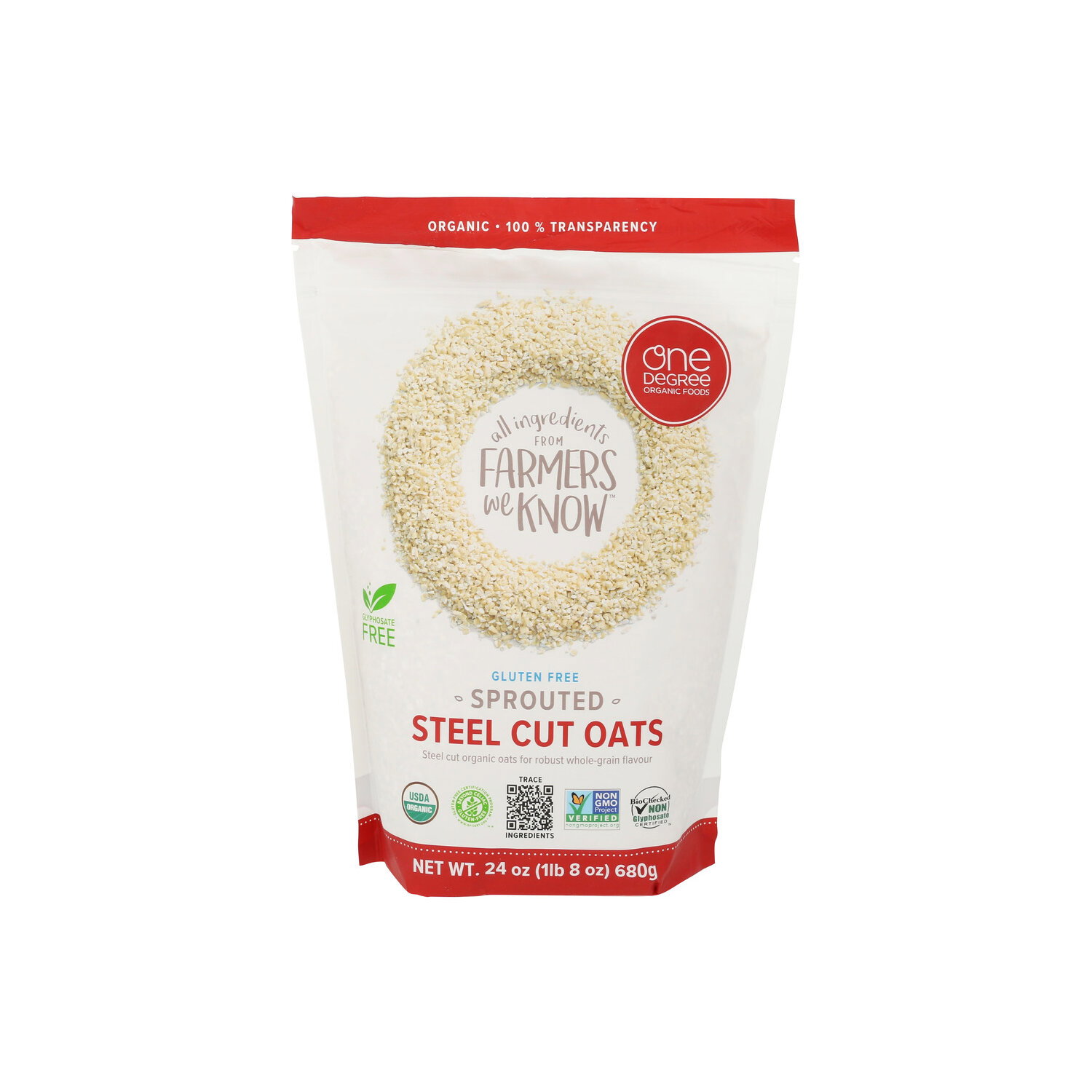 One Degree Organic Foods Gluten Free Sprouted Organic Steel Cut Oats - 24 Ounce Image 1 of 4