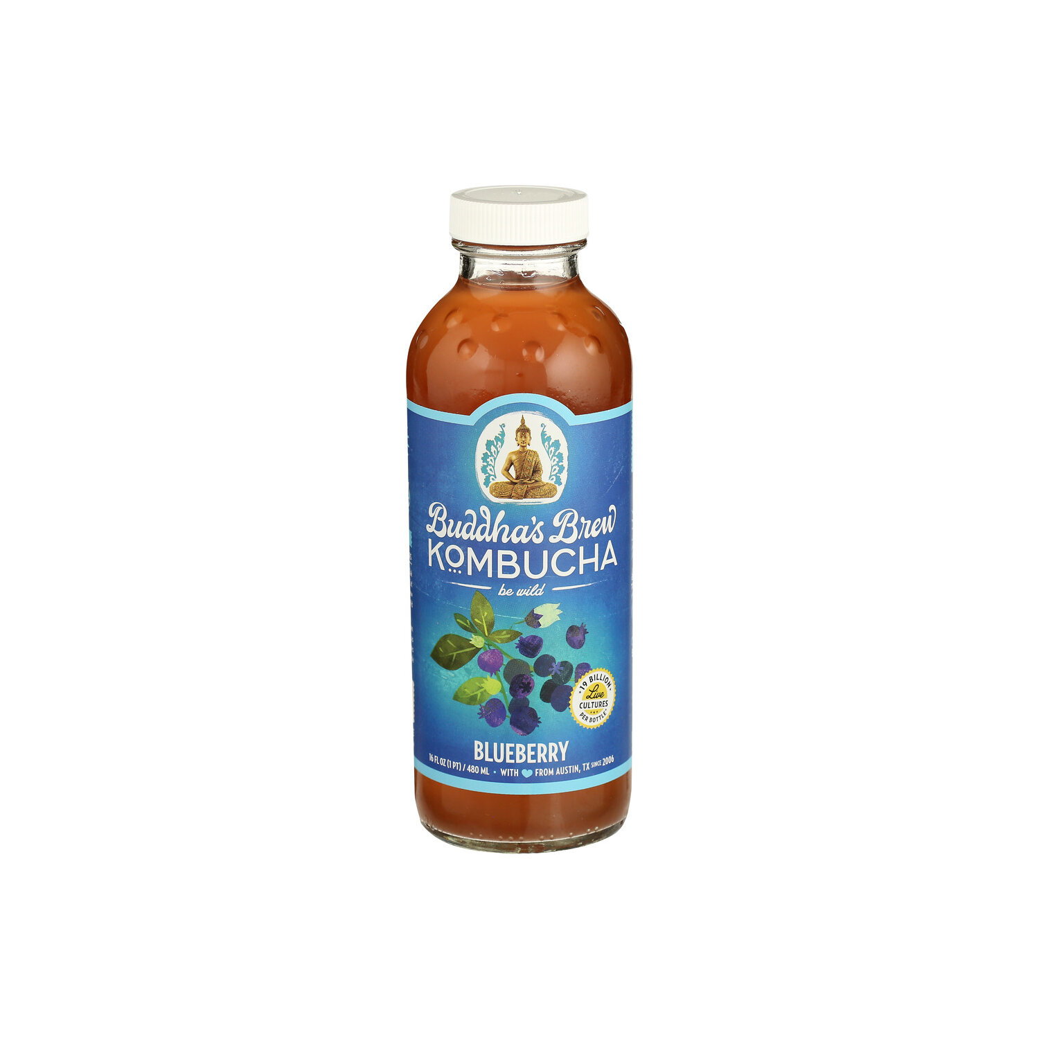 BUDDHA's Brew Buddhas Kombucha Blueberry - 16 Fluid Ounce - Super