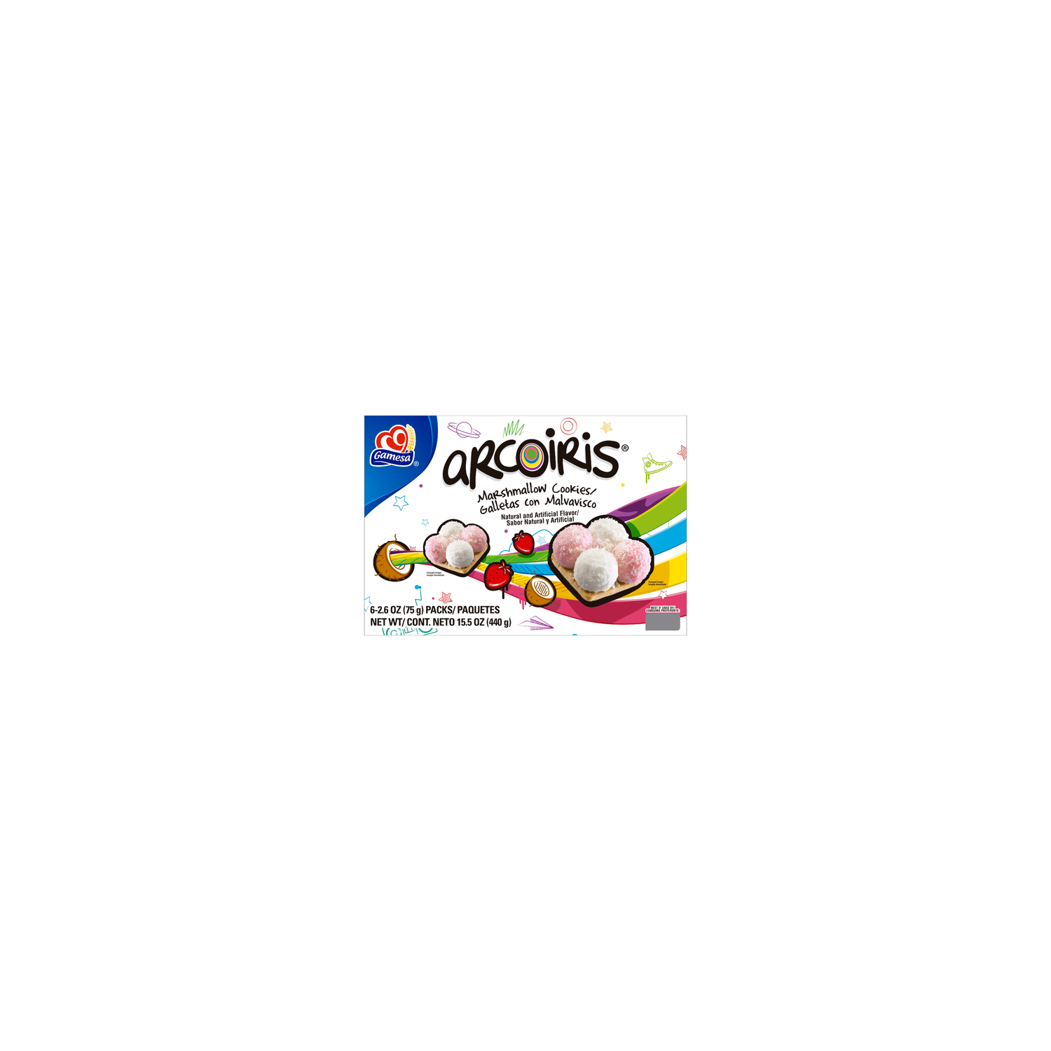 Gamesa Arcoiris Marshmallow Cookies Naturally And Artificially Flavored - 15.5 Ounce Image 1 of 3