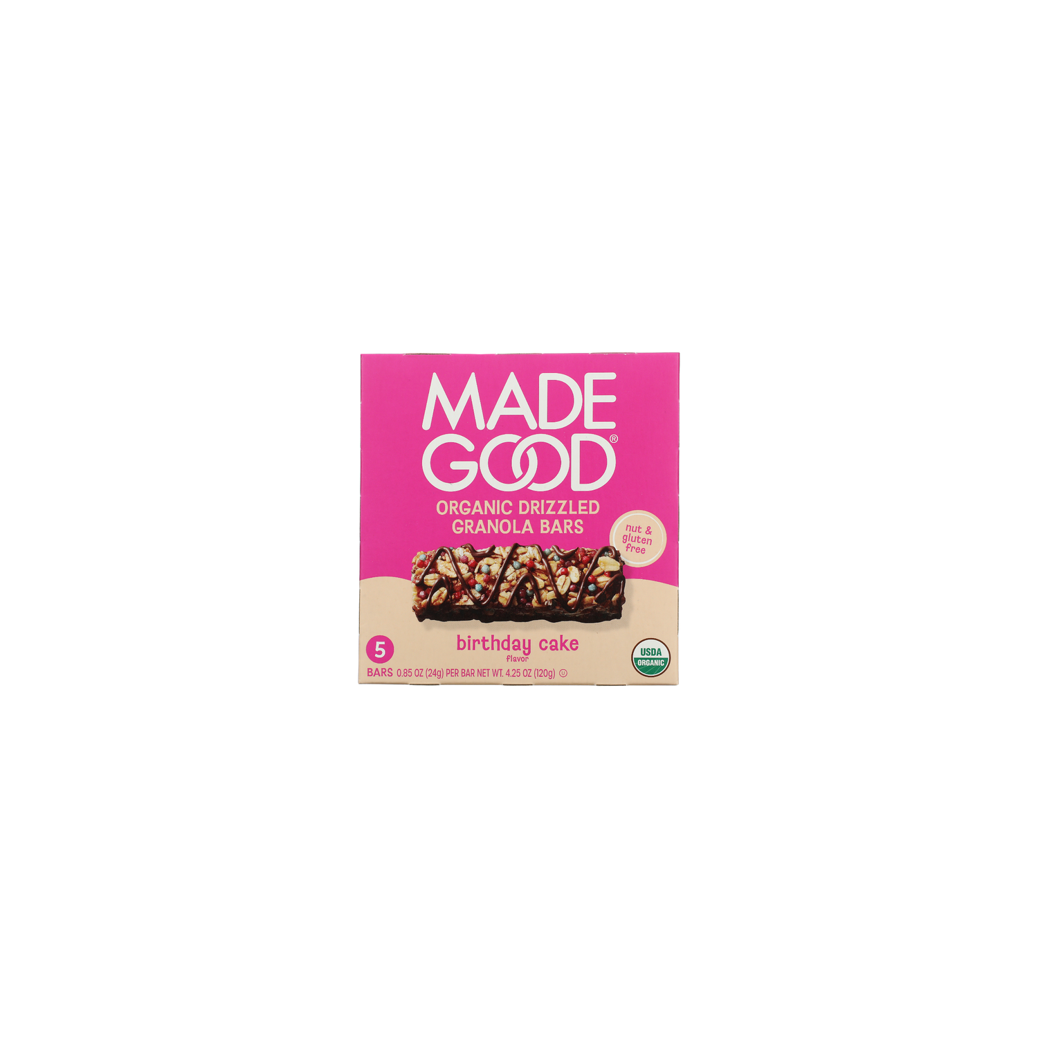 Madegood Chocolate Drizzle Birthday Cake Flavor Granola Bars - 0.85 Ounce - 5 Count