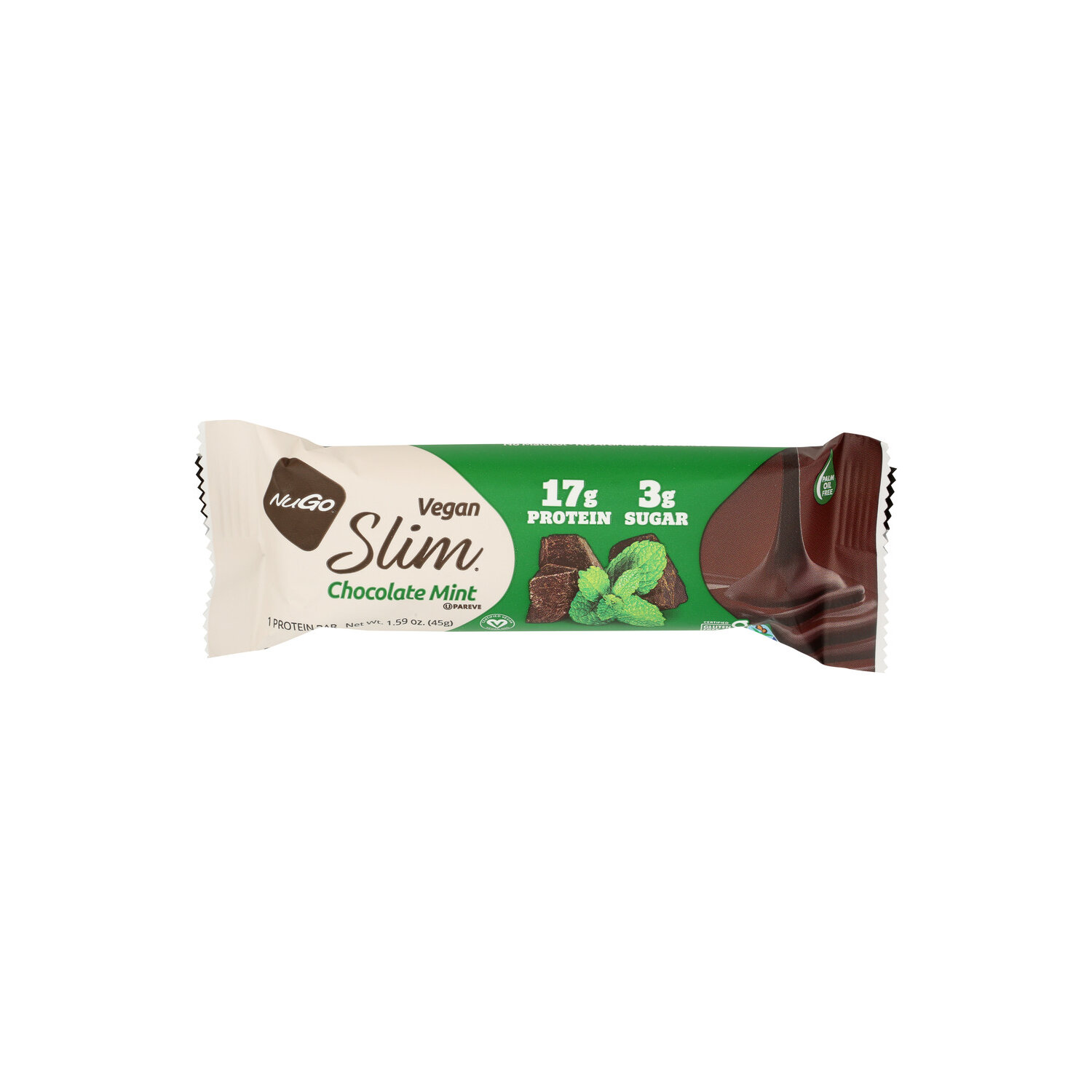 Nugo Chocolate Mint Slim Vegan Dark Mint, Protein Bar - 1.59 Ounce Image 1 of 4