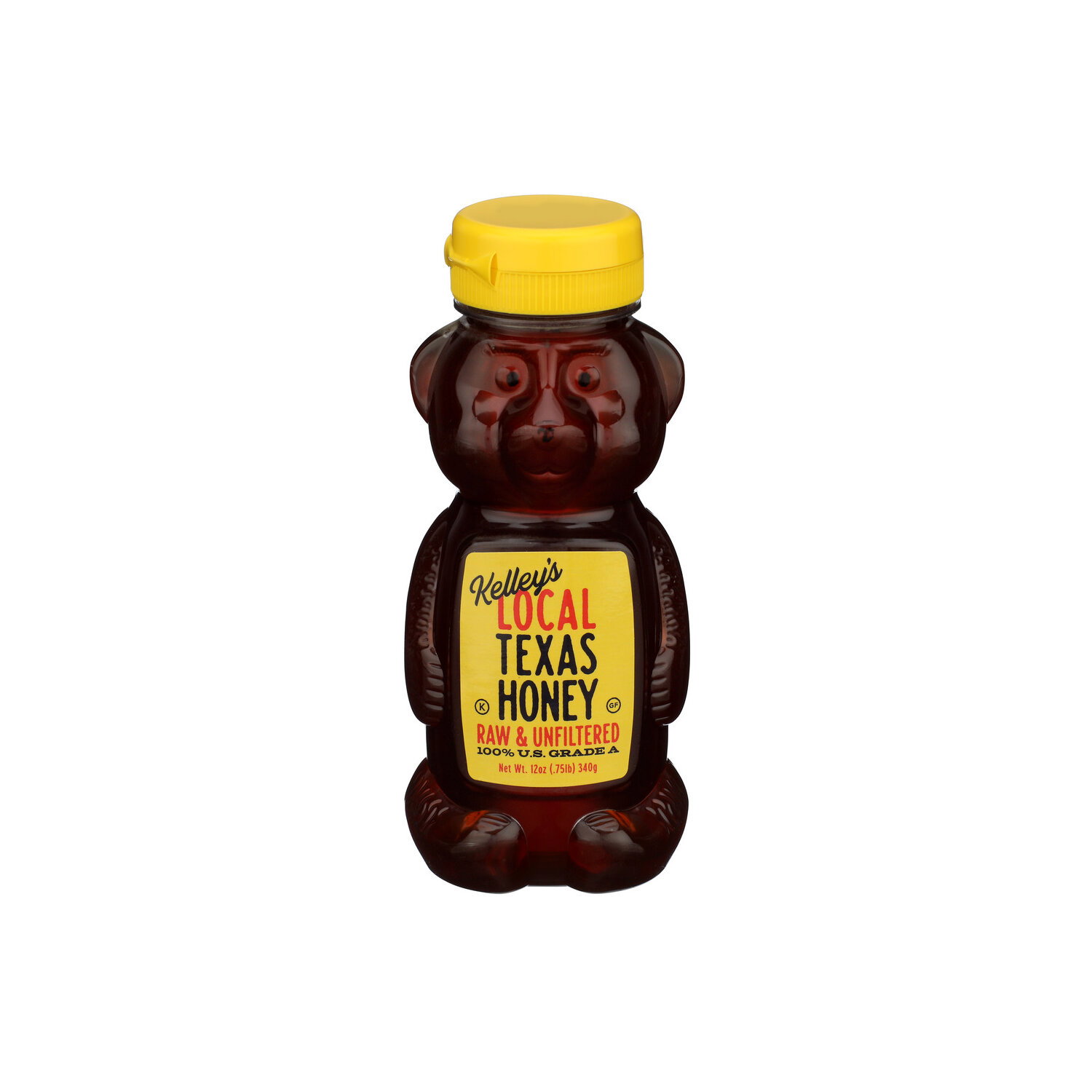 KELLEY's Raw Local Texas Honey Bear - 12 Ounce Image 1 of 3