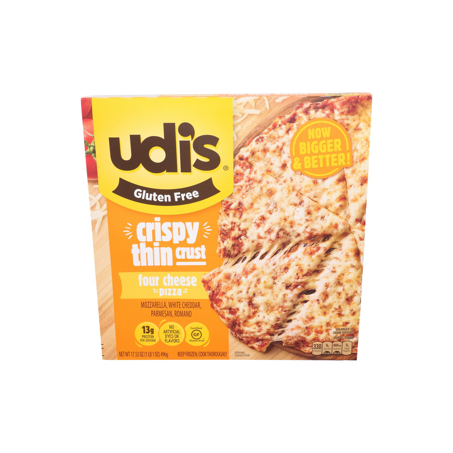 udi's Gluten Free Crispy Thin Crust Cheese Pizza - 17.53 Ounce Image 1 of 4
