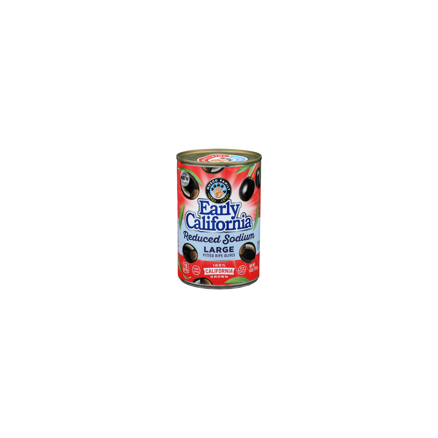 Musco Family Early California Reduced Sodium Large Pitted Ripe Olives - 6 Ounce Image 1 of 4