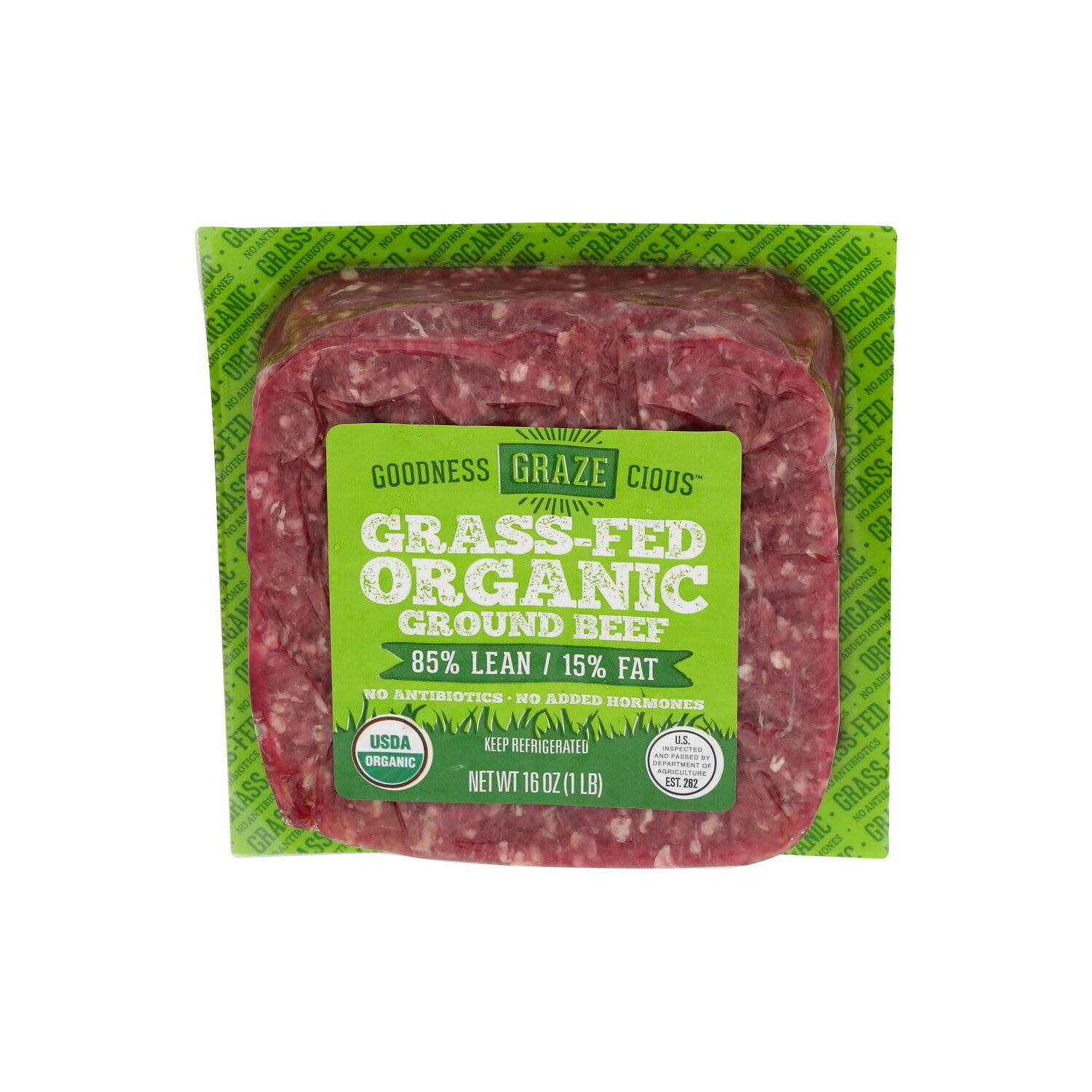 Goodness Grazecious Organic 85% Lean Grass-Fed Ground Beef - 16 Ounce Image 1 of 4