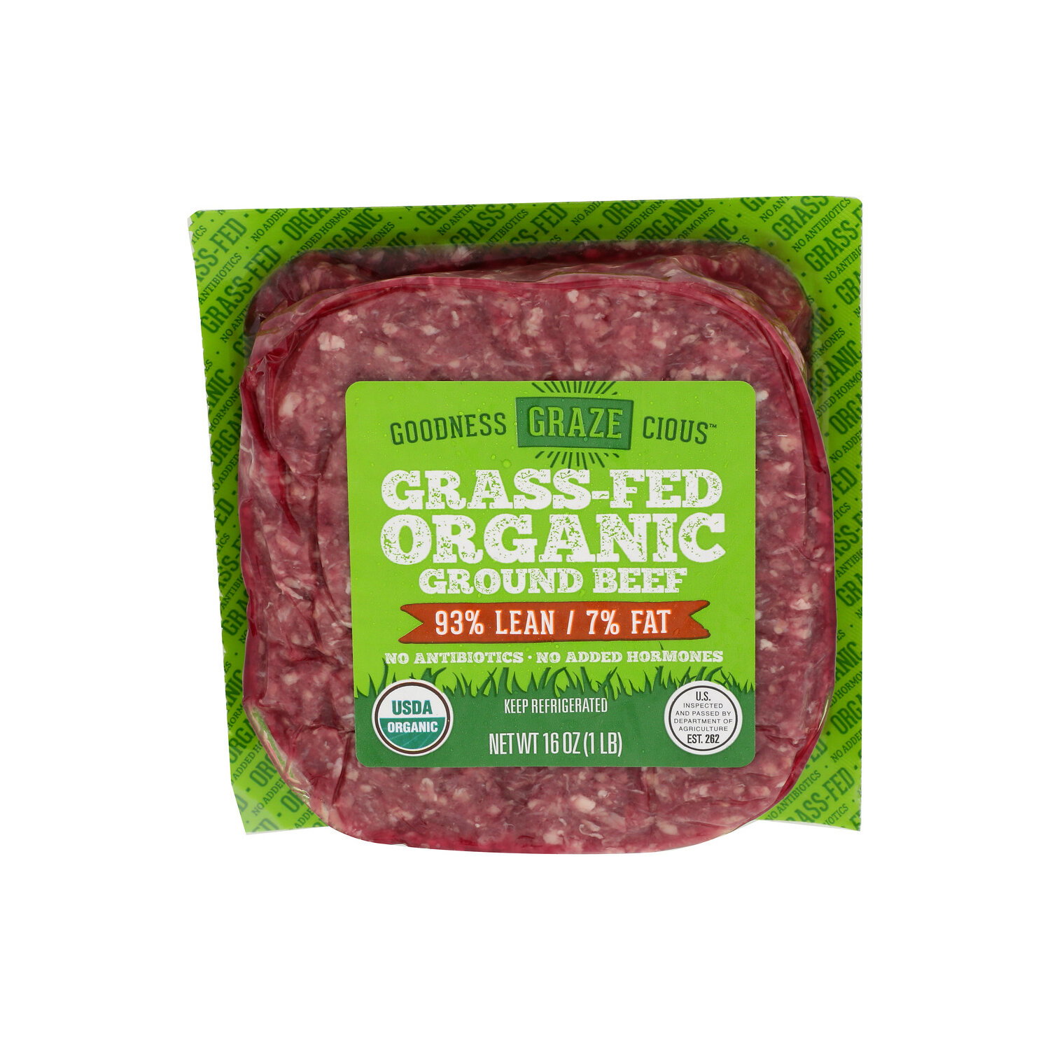 Goodness Grazecious Organic 93% Lean Grass-Fed Ground Beef - 16 Ounce Image 1 of 4