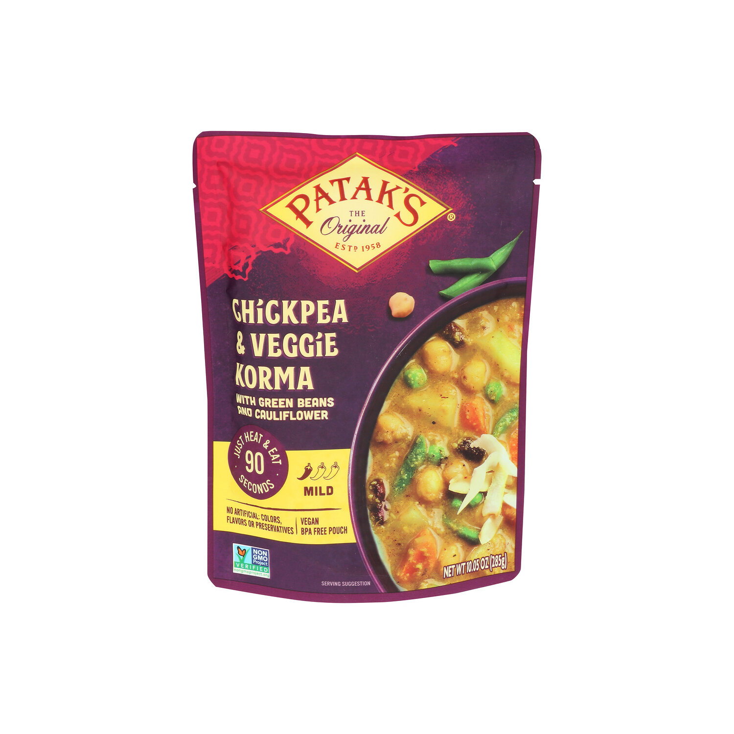 PATAK's Korma Meal Chickpea & Veggie With Green Beans & Cauliflower - 10.05 Ounce Image 1 of 4