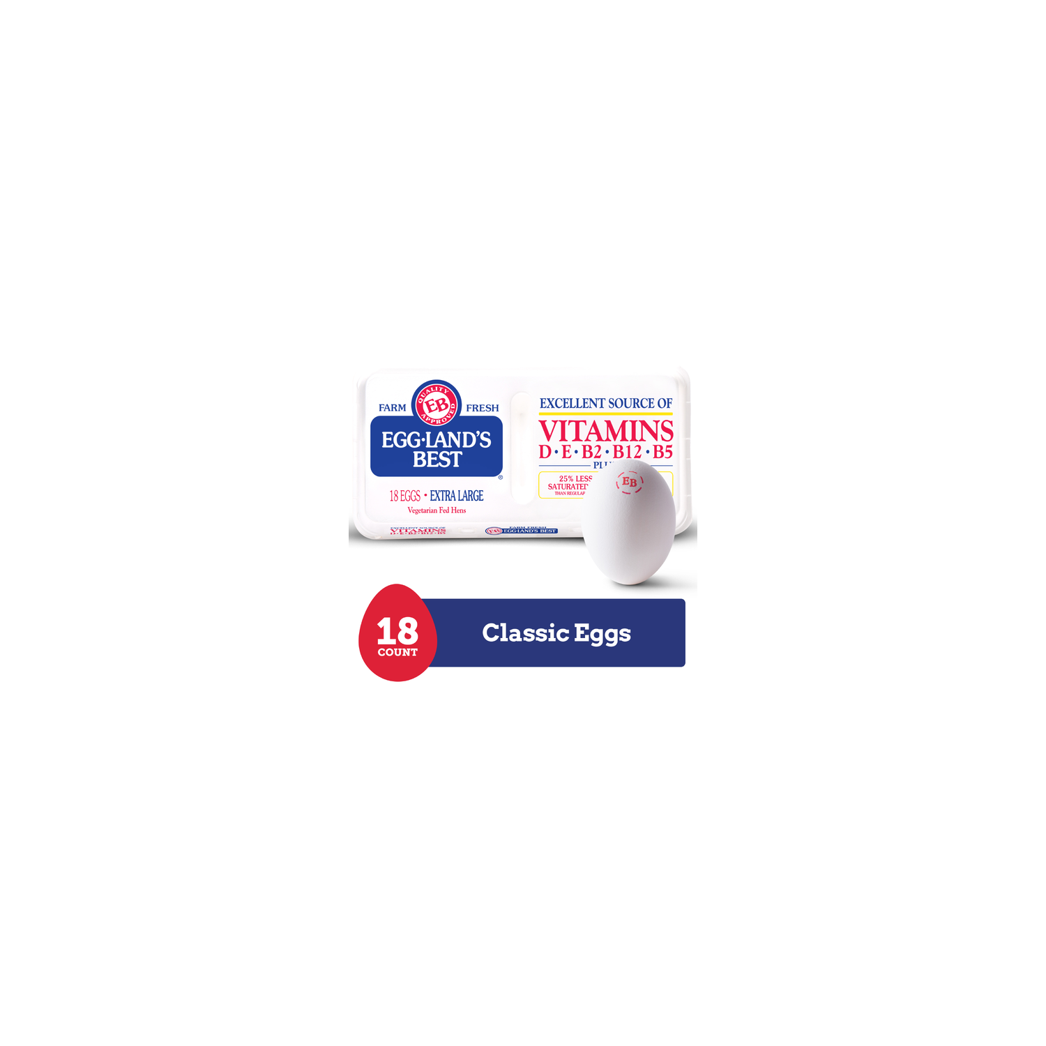 Eggland's Best Classic Large White Eggs - 2 Ounce - 18 Count Image 1 of 3
