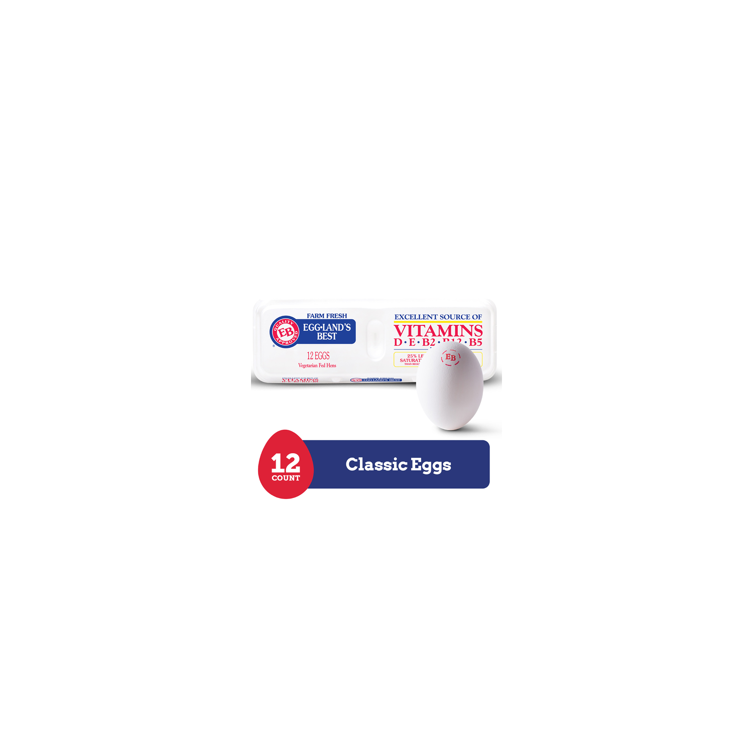 Eggland's Best Large Classic White Eggs - 2 Ounce - 12 Count Image 1 of 3