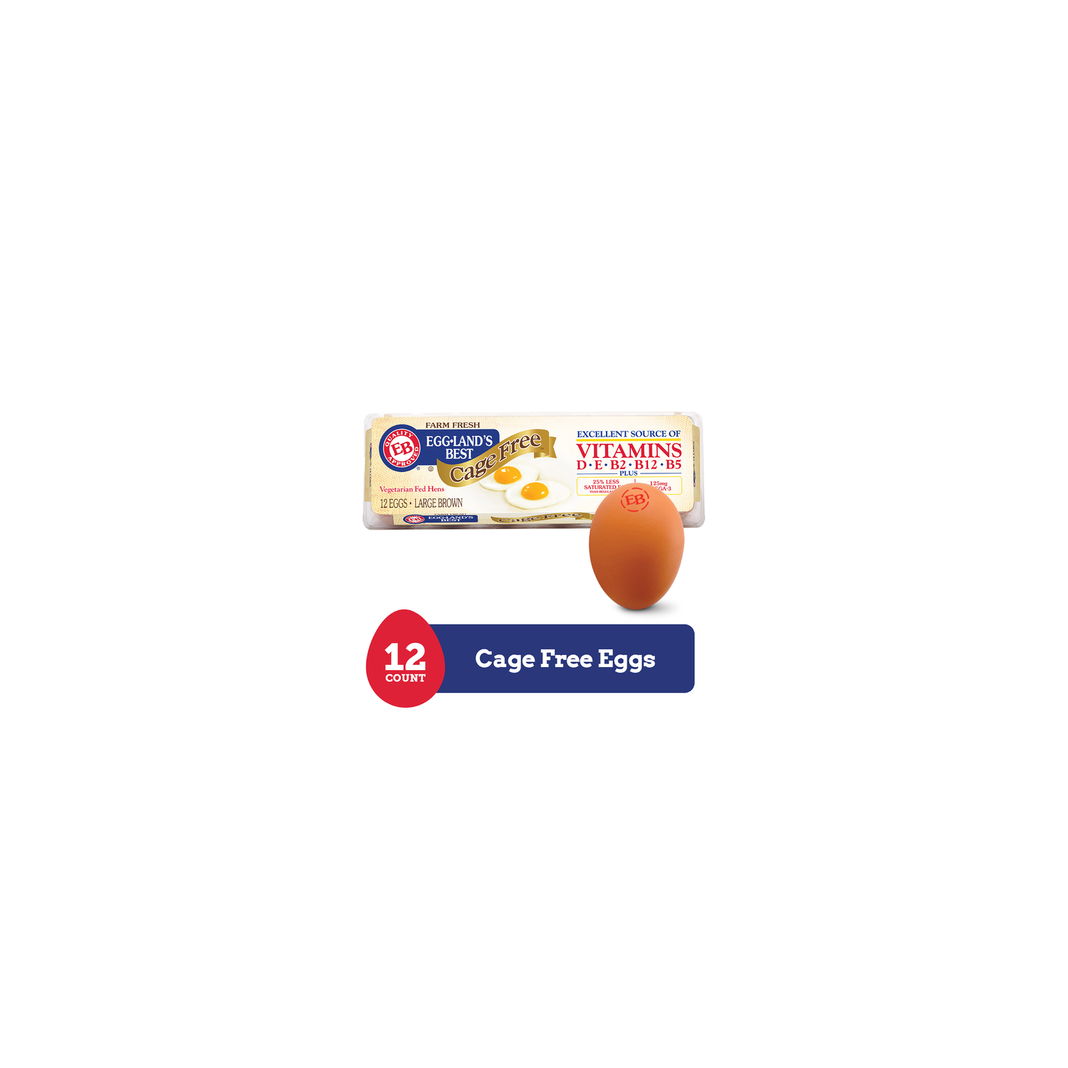 Eggland's Best Cage Free Large Brown Eggs - 2 Ounce - 12 Count Image 1 of 3