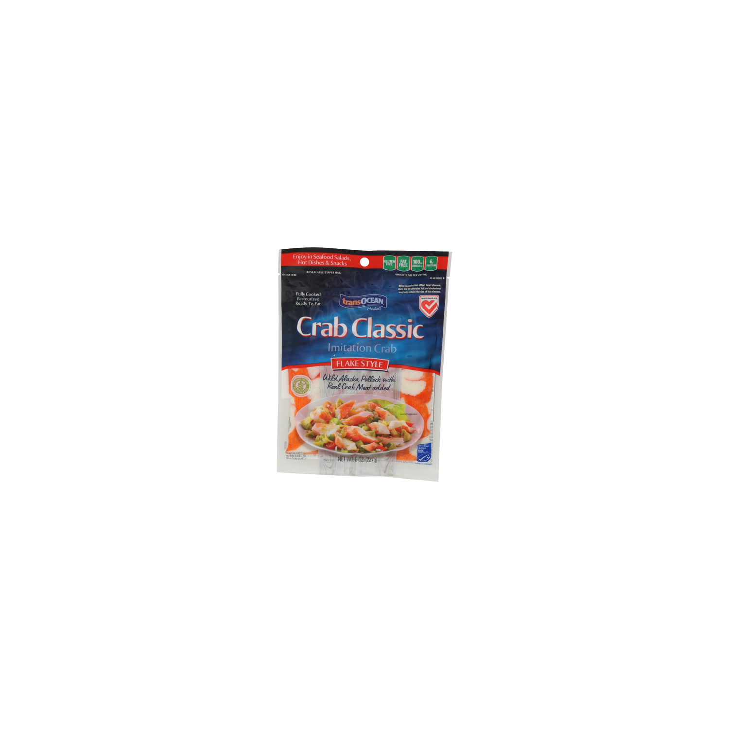 TRANS-OCEAN PRODUCTS Crab Classic Flake Style Imitation - 8 Ounce Image 1 of 4