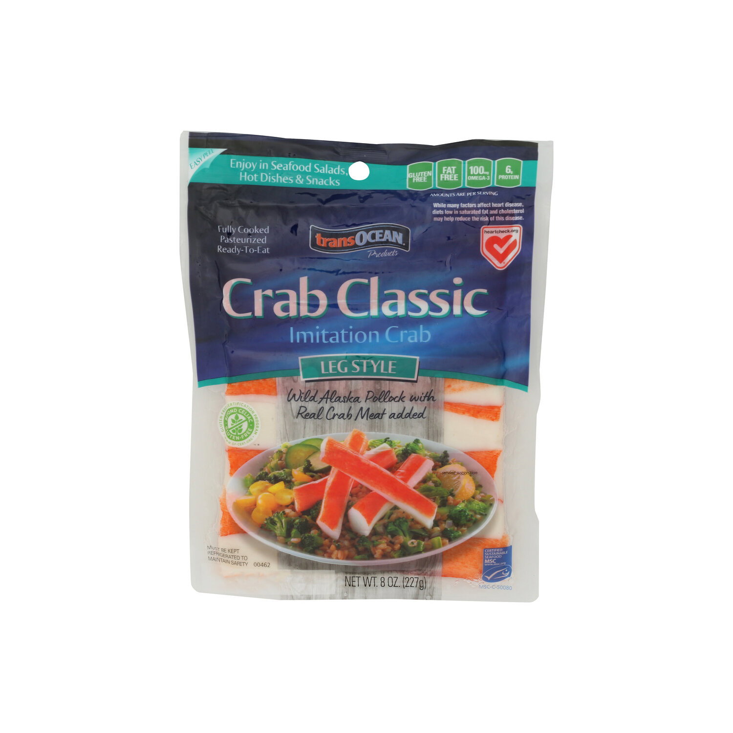 TRANS-OCEAN PRODUCTS Crab Classic Leg Style Imitation - 8 Ounce