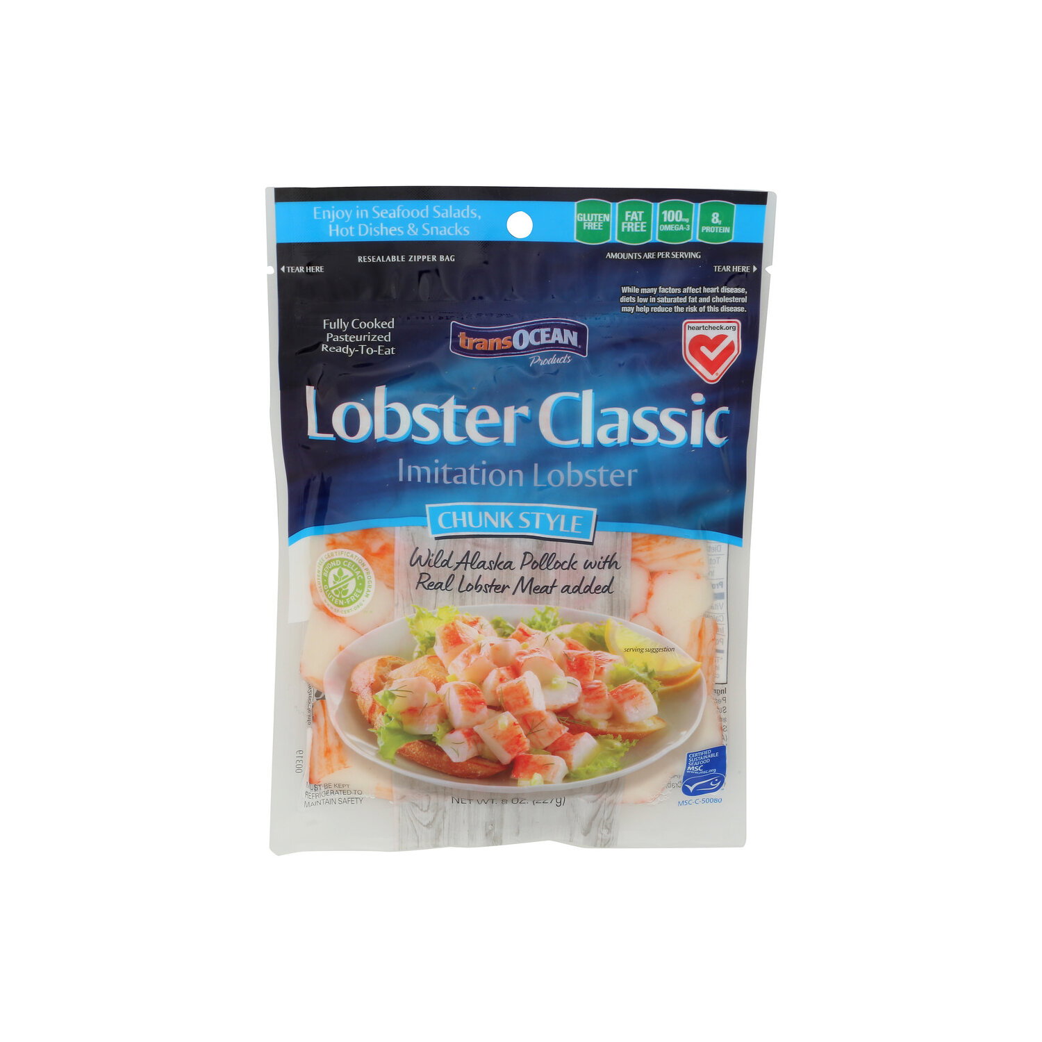 TRANS-OCEAN PRODUCTS Lobster Classic Chunk Style Imitation - 8 Ounce Image 1 of 4