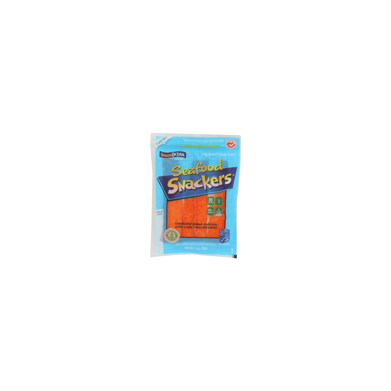 TRANS-OCEAN PRODUCTS Crab Seafood Snackers Snack Sticks - 3 Ounce Image 1 of 4