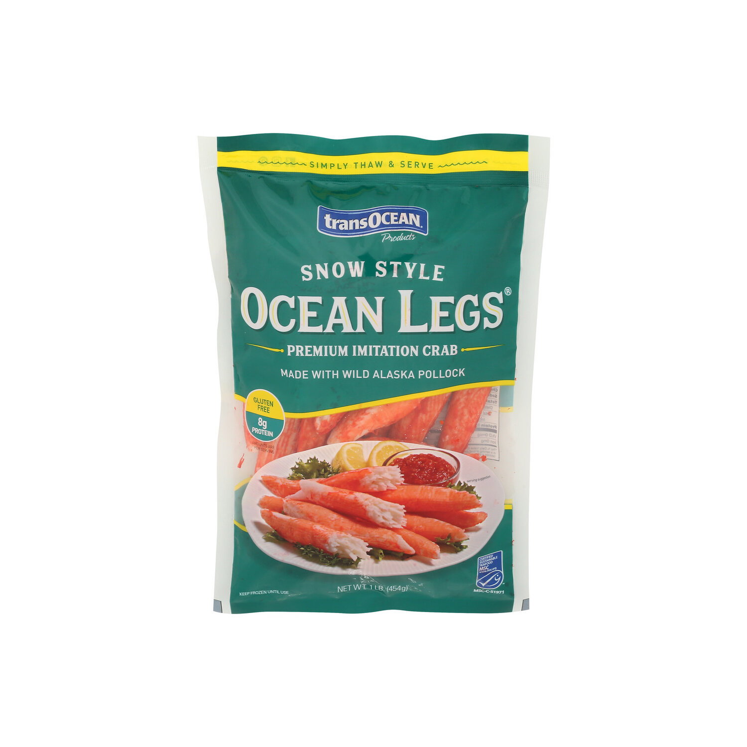 transOCEAN Snow Style Imitation Ocean Crab Legs - 1 Pound Image 1 of 4