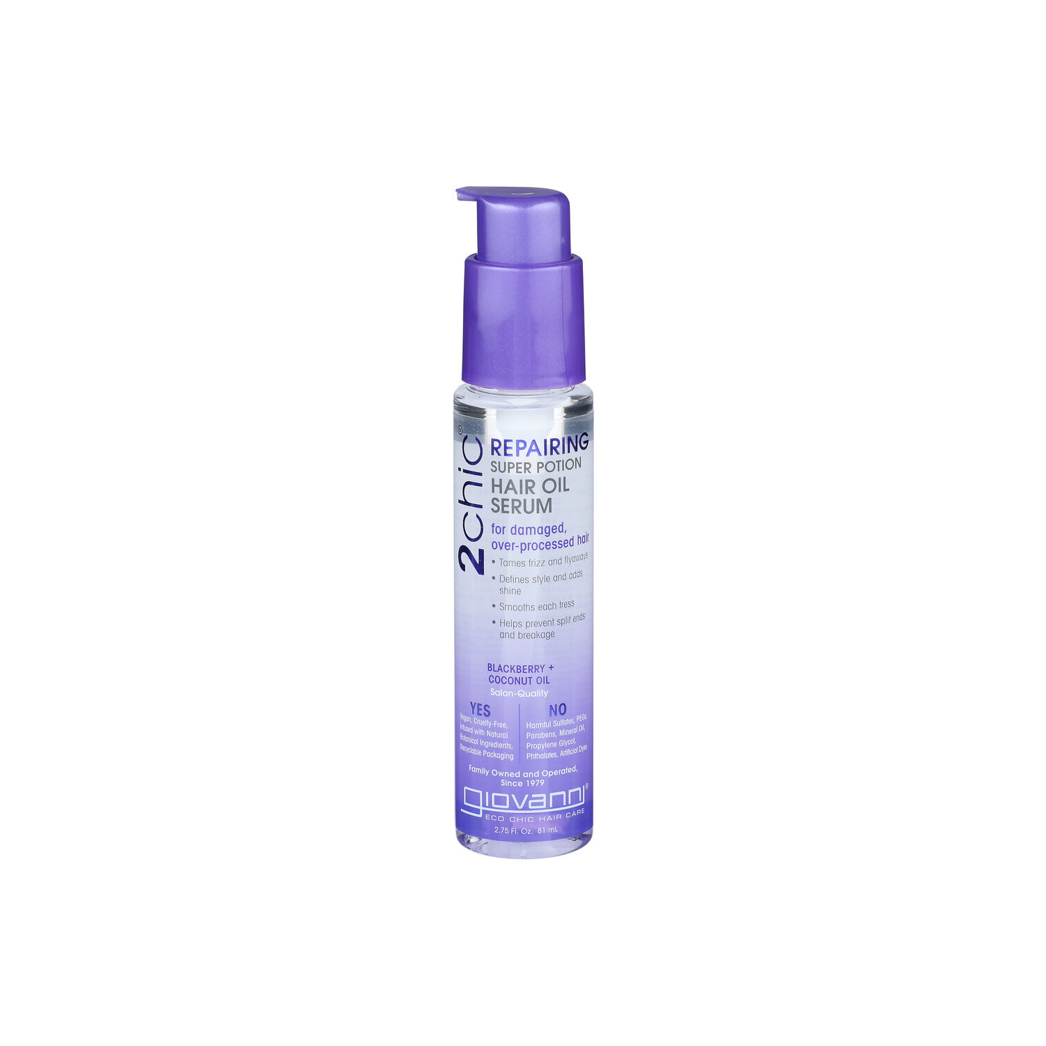 Giovanni Blackberry + Coconut Oil Repairing Super Potion Hair Serum 2CHIC With Blackberry & Coconut - 2.75 Fluid Ounce Image 1 of 3