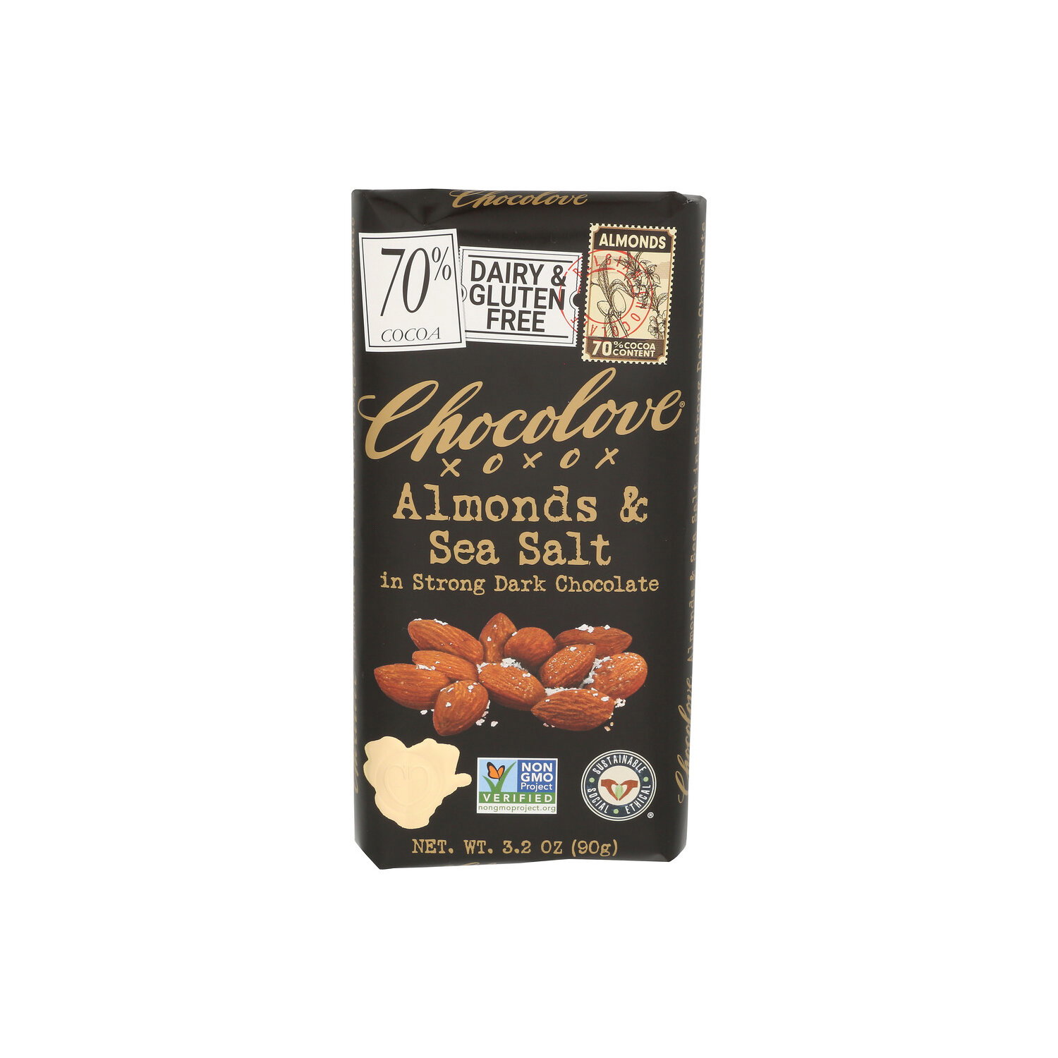 Chocolove Almonds & Sea Salt In Strong Dark Chocolate - 3.2 Ounce Image 1 of 4