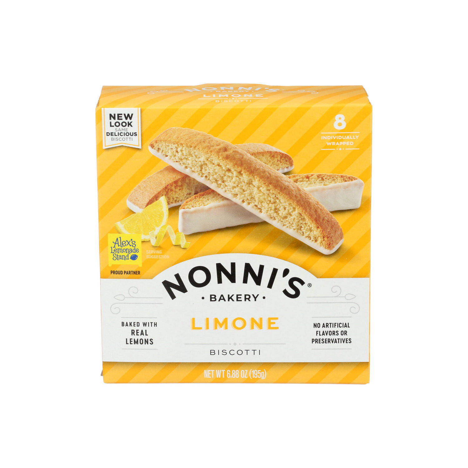Nonnis Limone Biscotti - 0.86 Ounce - 8 Count - FRESH by Brookshire's