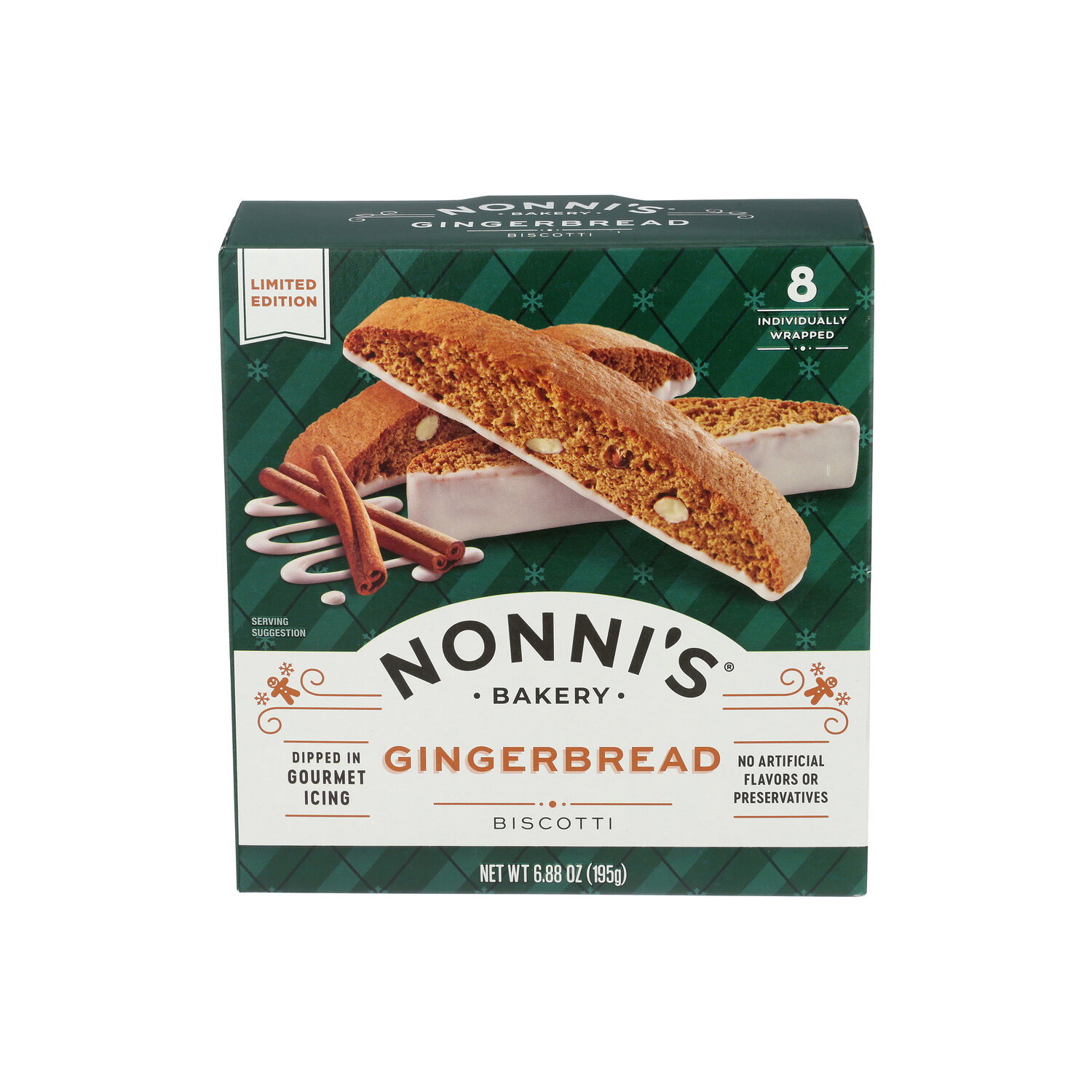 NONNI'S Holiday Gingerbread - 0.86 Ounce - 8 Count - Super 1 Foods