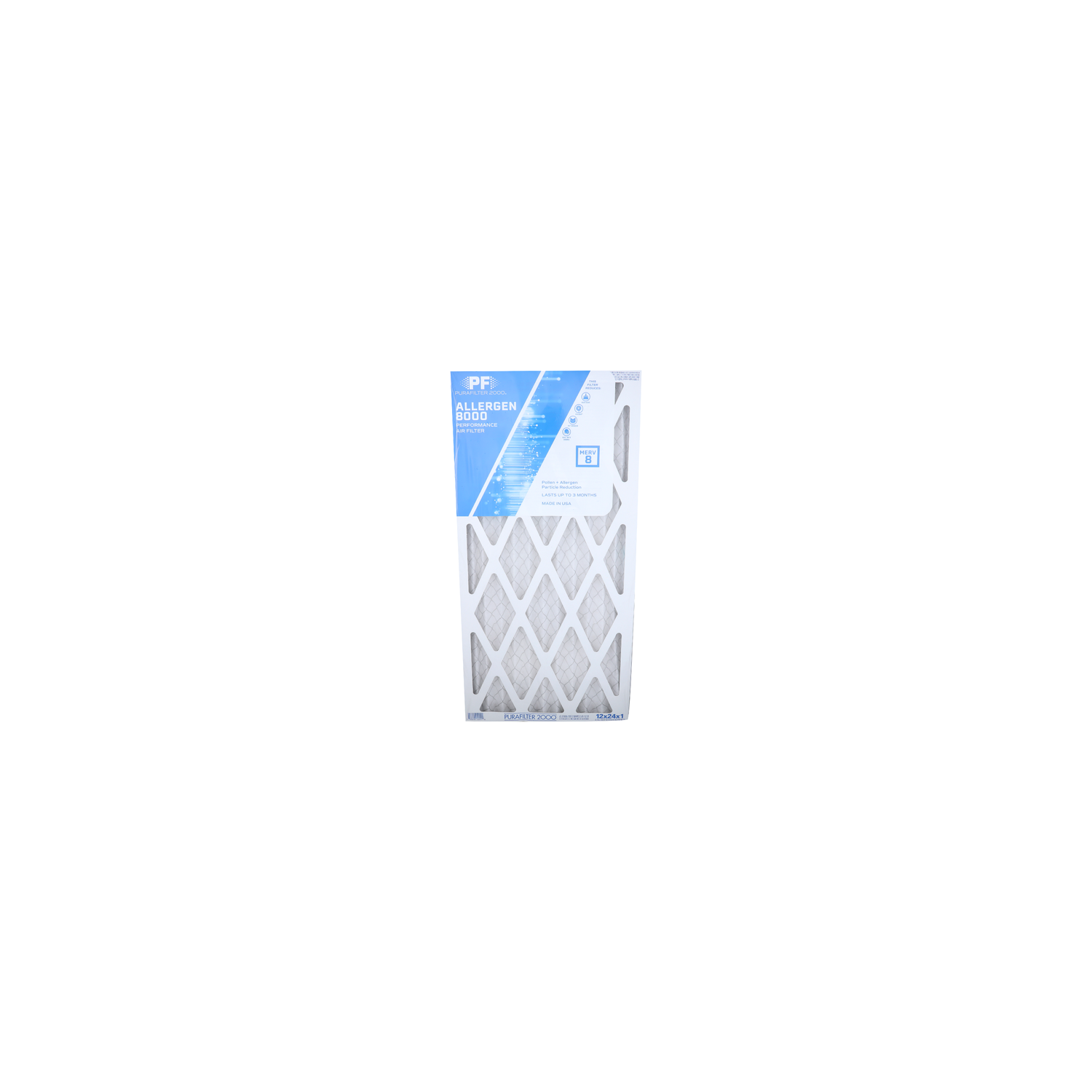 Purafilter 2000 Merv 8 Allergen 8000 Performance Air Filter - 1 Each Image 1 of 2