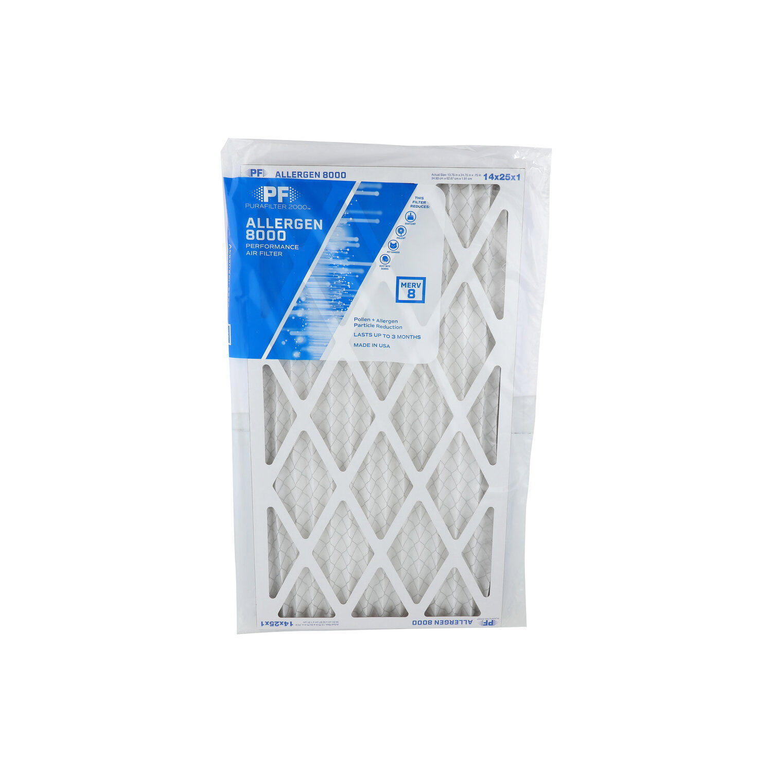 Purefilter Purafilter 2000 Air Filter, Performance, Allergen 8000 - 1 Each Image 1 of 2
