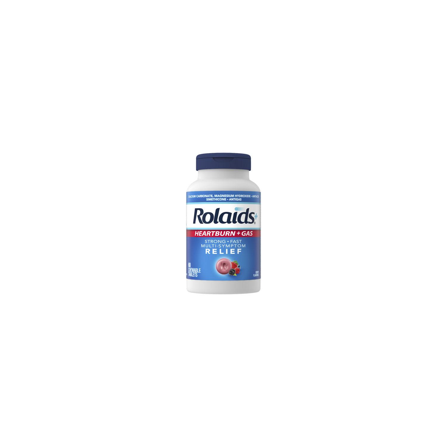 Rolaids Assorted Berry Heartburn & Gas Antacid Chewable Tablets - 60 Count Image 1 of 2