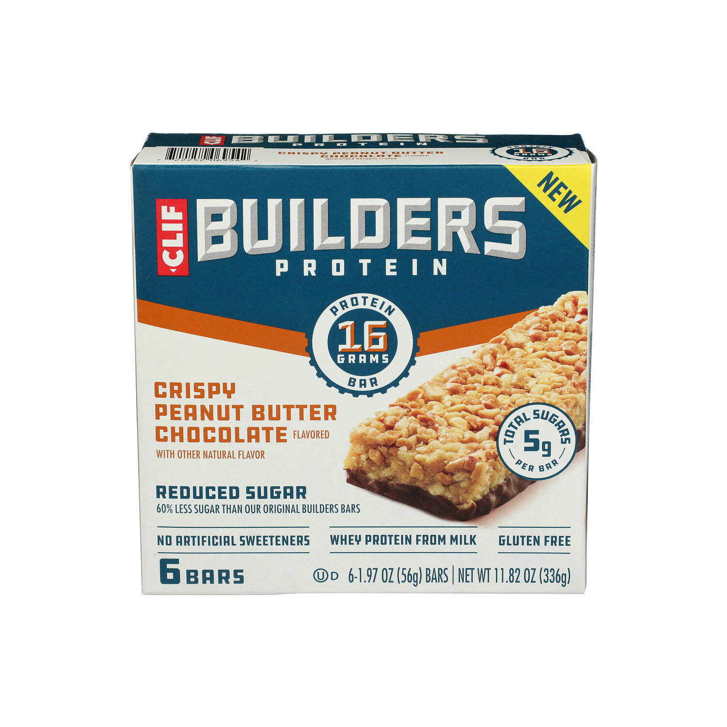 CLIF BUILDERS Crispy Peanut Butter Chocolate Protein Bars - 1.97 Ounce - 6 Count Image 1 of 3
