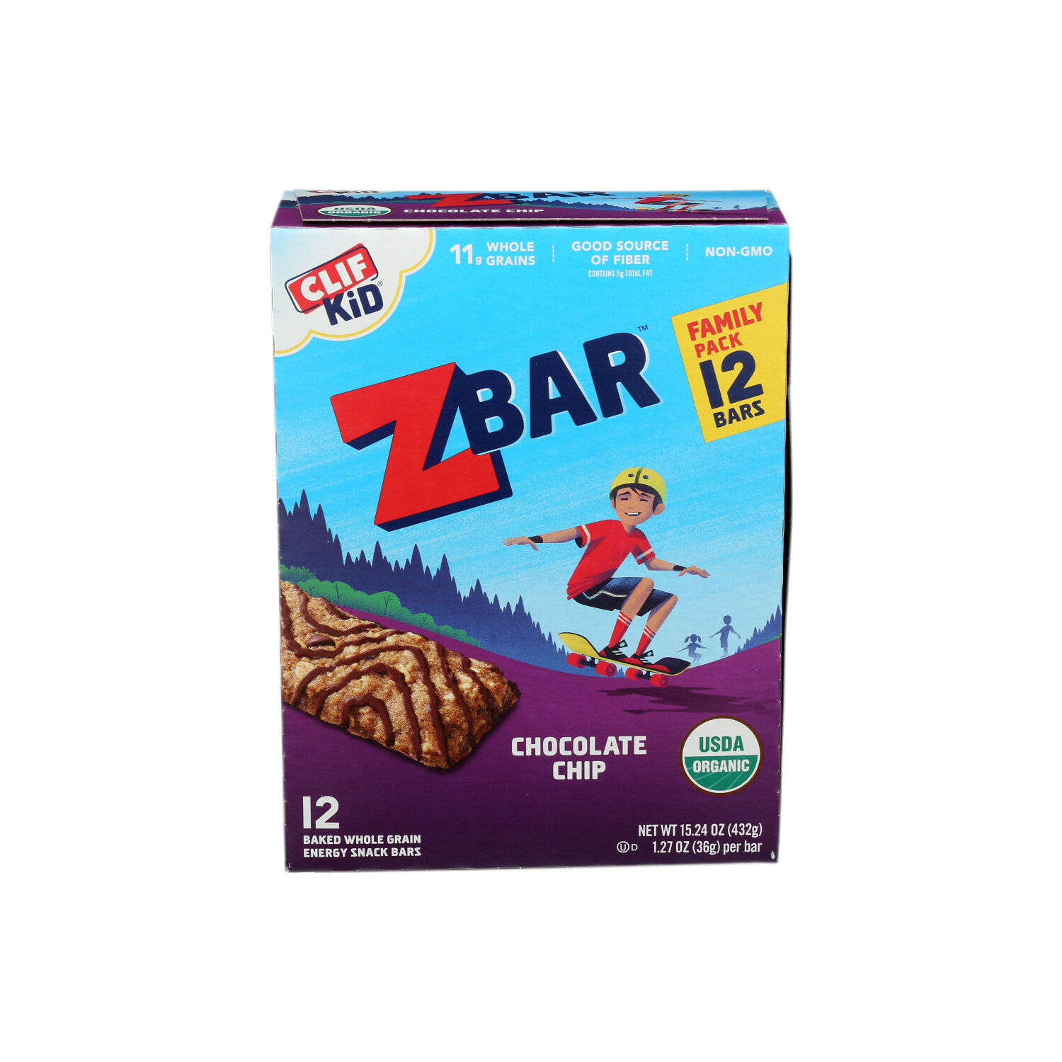 chocolate CLIF KID Zbar Chocolate Chip - 1.27 Ounce - 12 Count