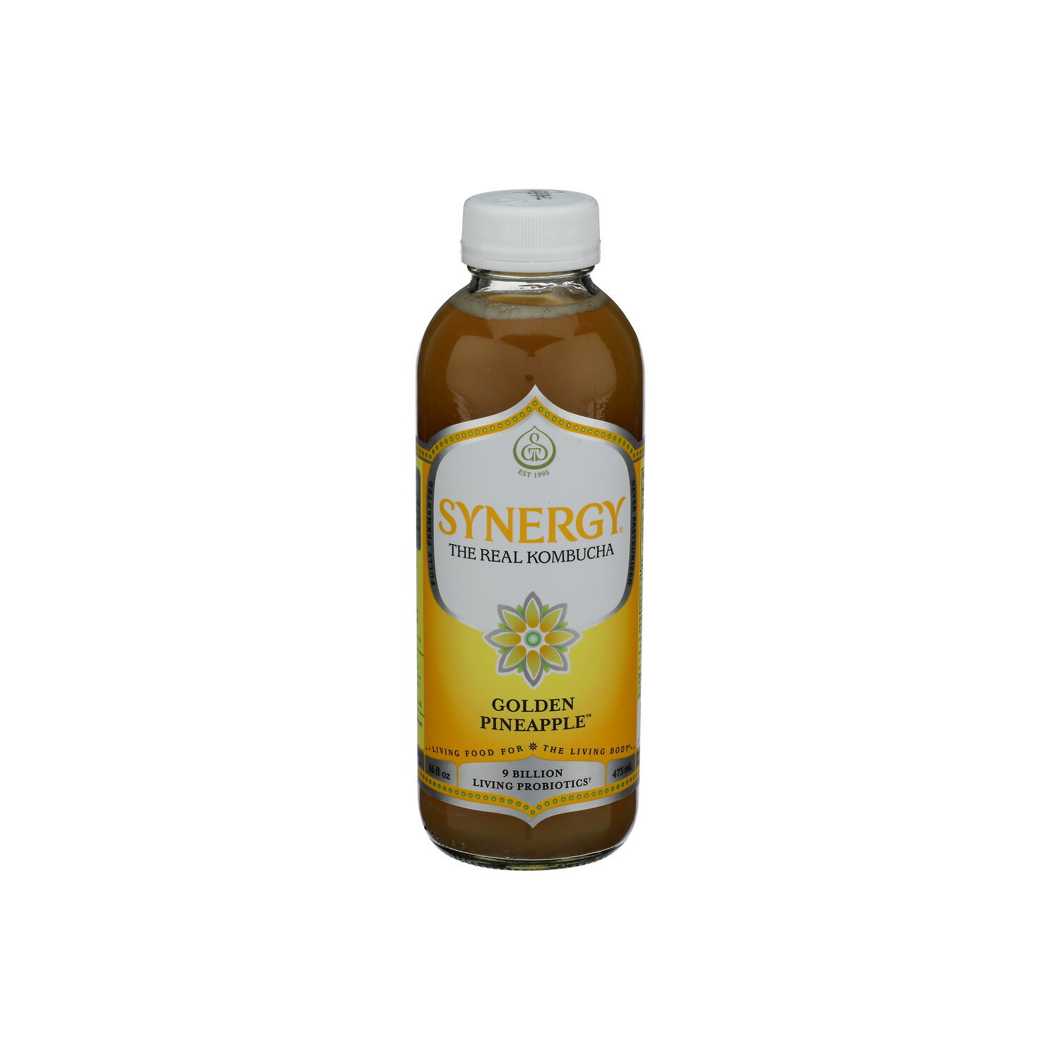 Gt's Synergy Golden Pineapple Organic Raw Kombucha - 16 Fluid Ounce Image 1 of 4