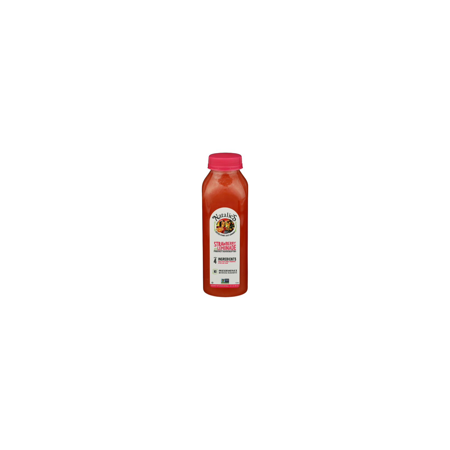 NATALIE's Orchid Island Juice Company Water, Pure Can Sugar, Strawberry Puree & Lemon Lemonade - 12 Fluid Ounce Image 1 of 4