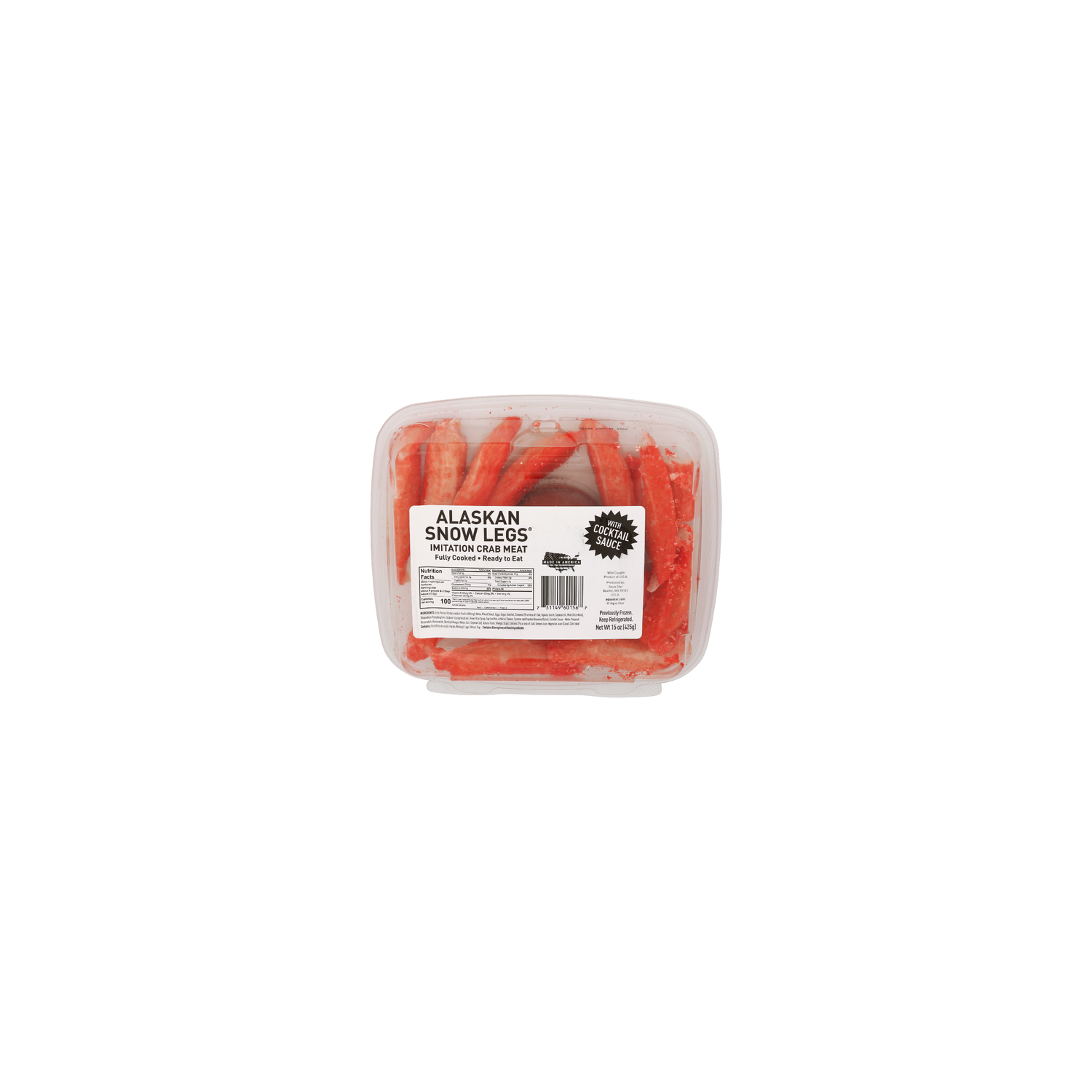 Aqua Star Imitation Alaskan Snow Crab Leg Meat With Cocktail Sauce - 15 Ounce Image 1 of 4
